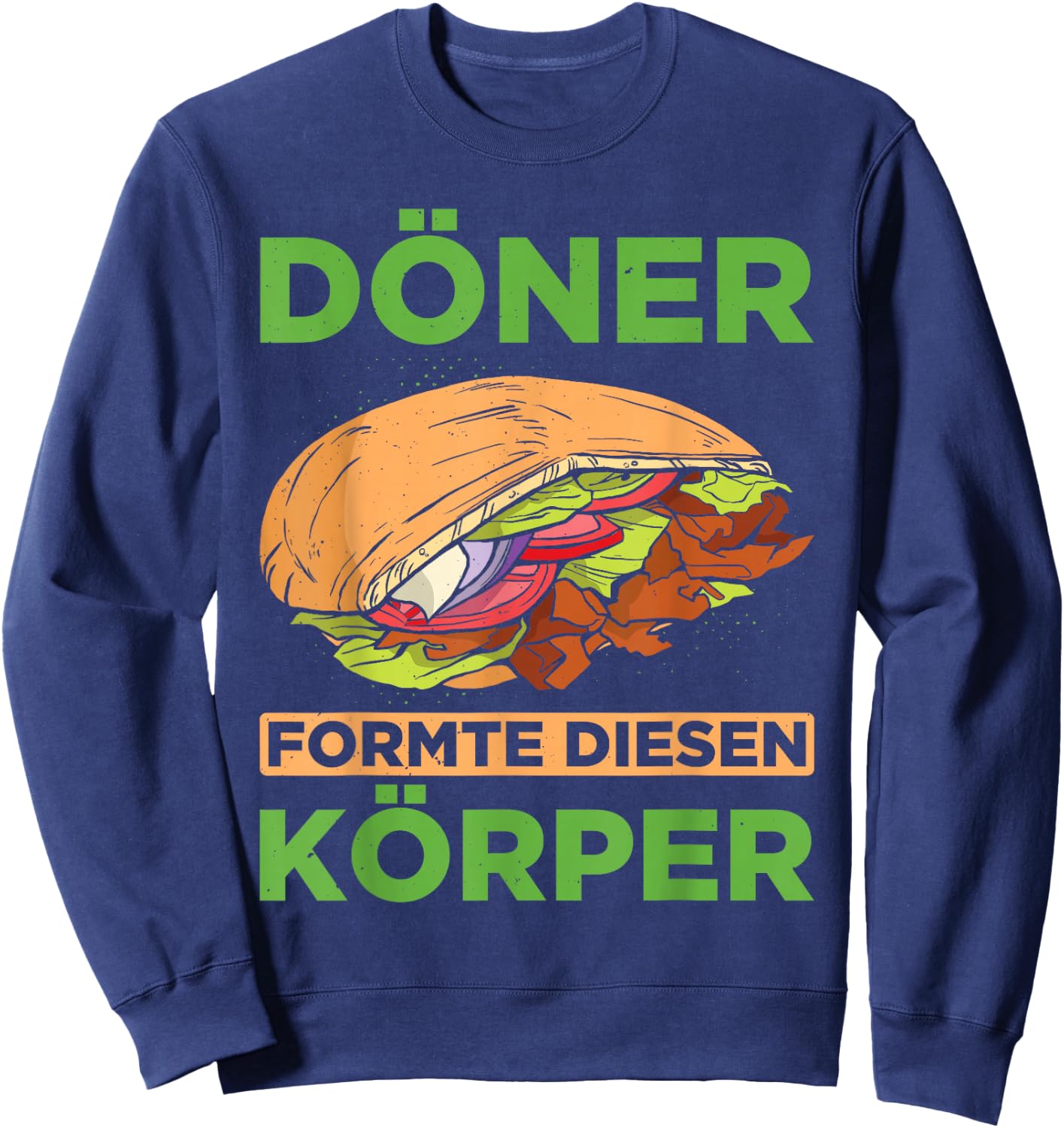 Men's Doner Shaped Diesen Body Kebab Lover Doner Skewer , black Sweatshirt - Sweatshirt | Navy