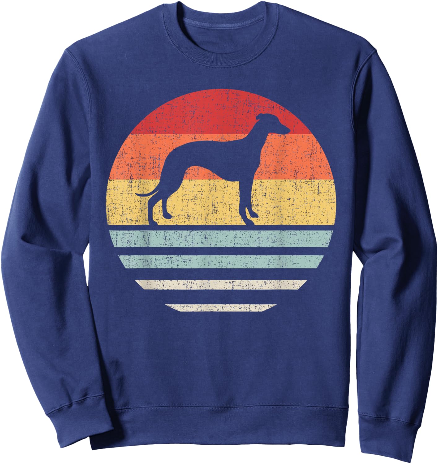 Vintage Retro Whippet Dog Mom Dad Gifts Cute Dog Lover Owner Sweatshirt - Sweatshirt | Navy