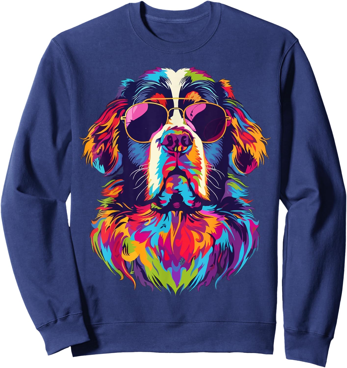Saint Bernard Lovers Design Pop Art Funny St Bernard Dog Sweatshirt - Sweatshirt | Navy