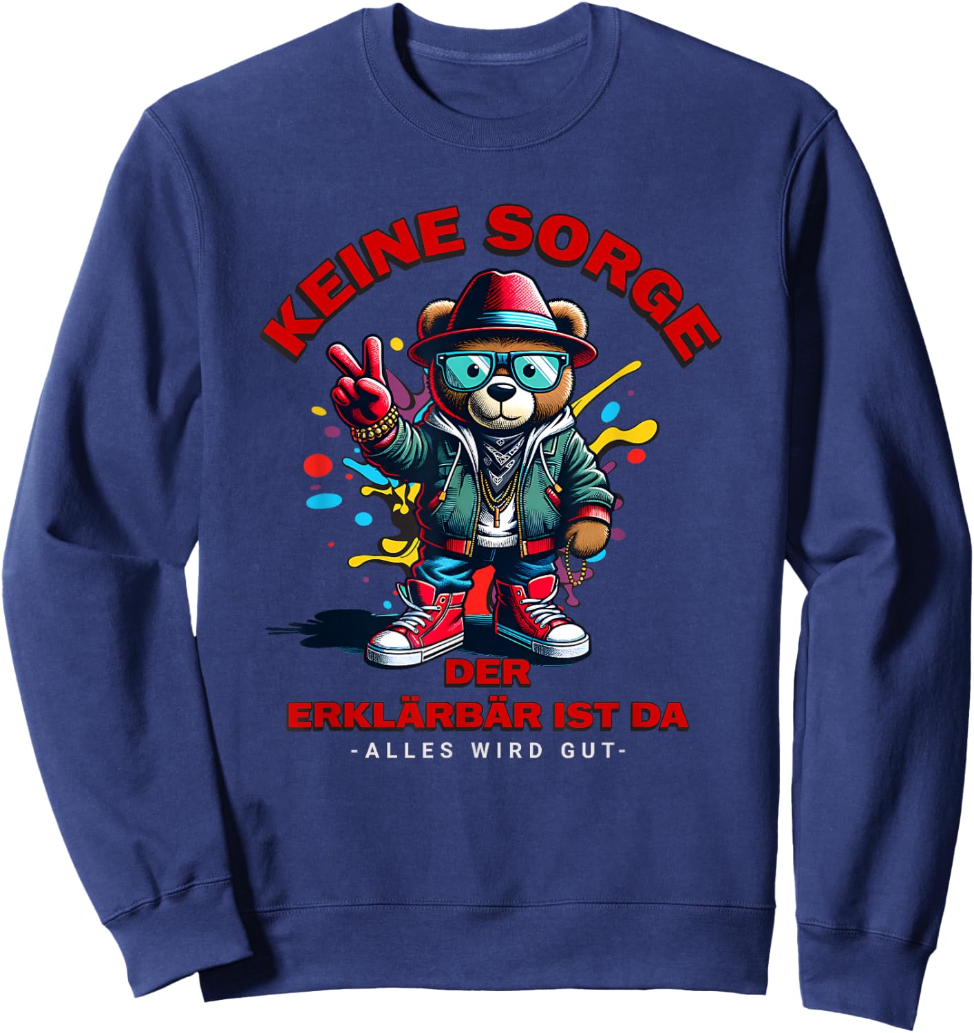 Erklärbär ist da Motiv, Erklärbär im Einsatz Sweatshirt - Sweatshirt | Navy