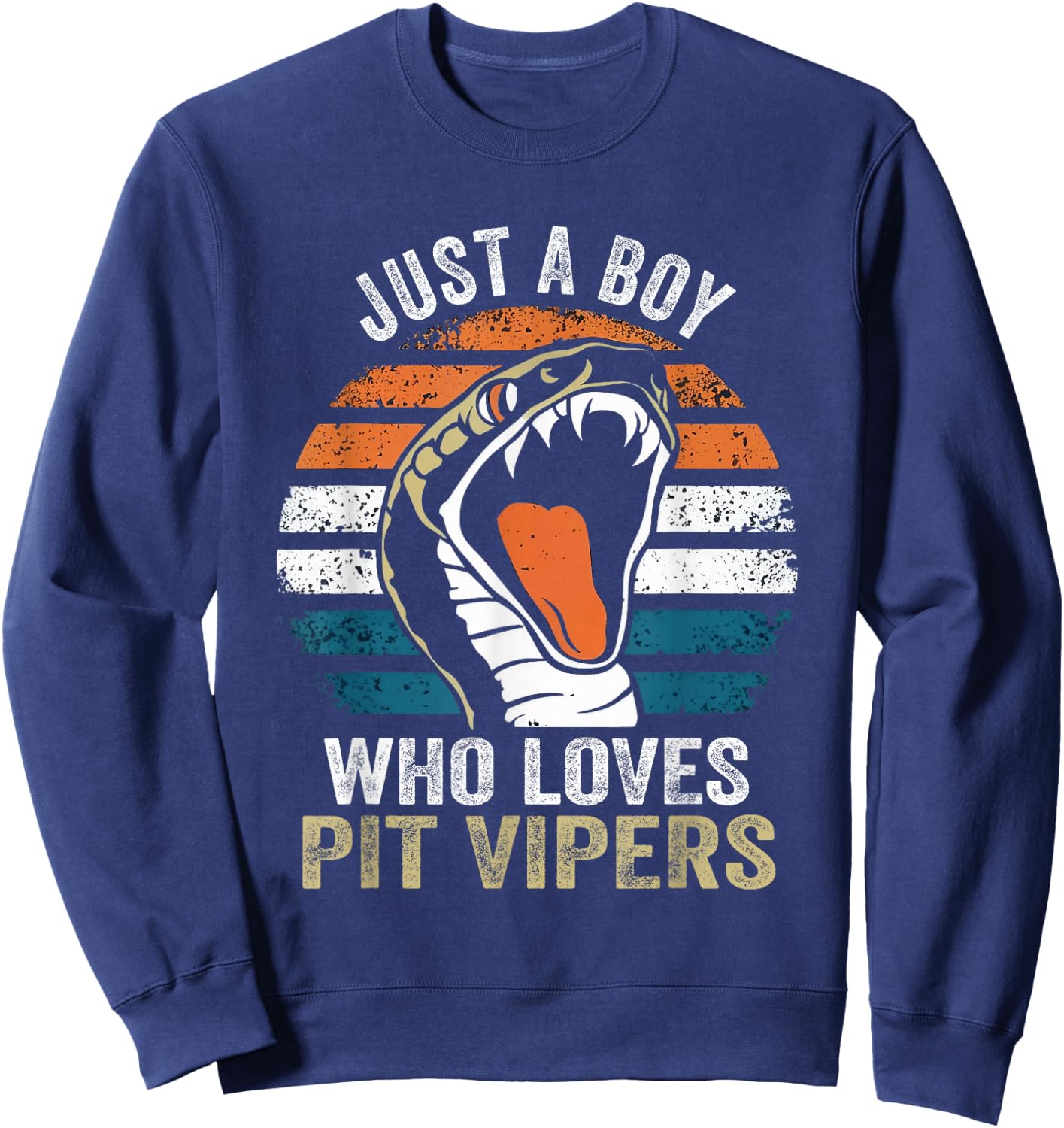Just A Boy Who loves Pit Vipers Exotic Pet Snake Lover Sweatshirt - Sweatshirt | Navy