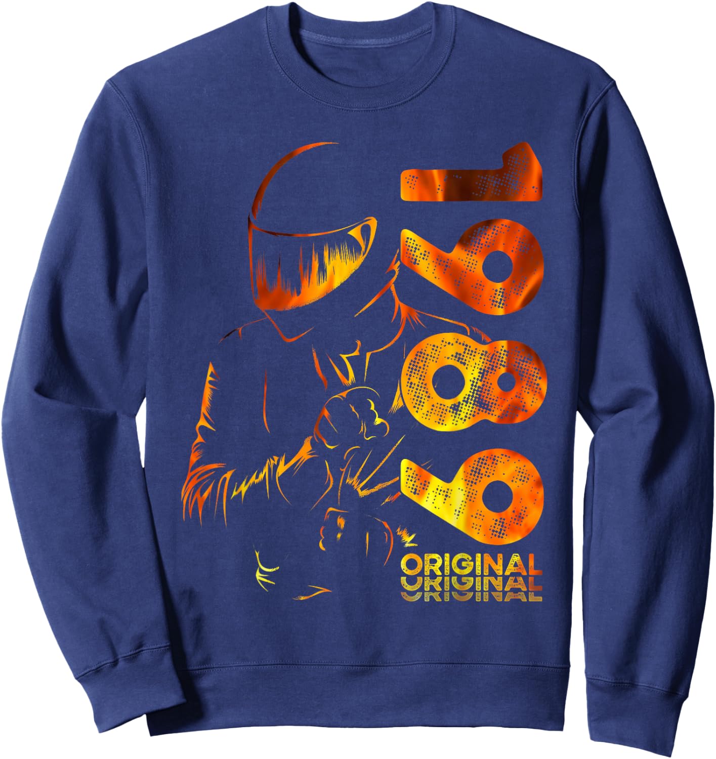 36e Anniversaire Homme Moto Motard Biker 1989 Sweatshirt - Sweatshirt | Navy