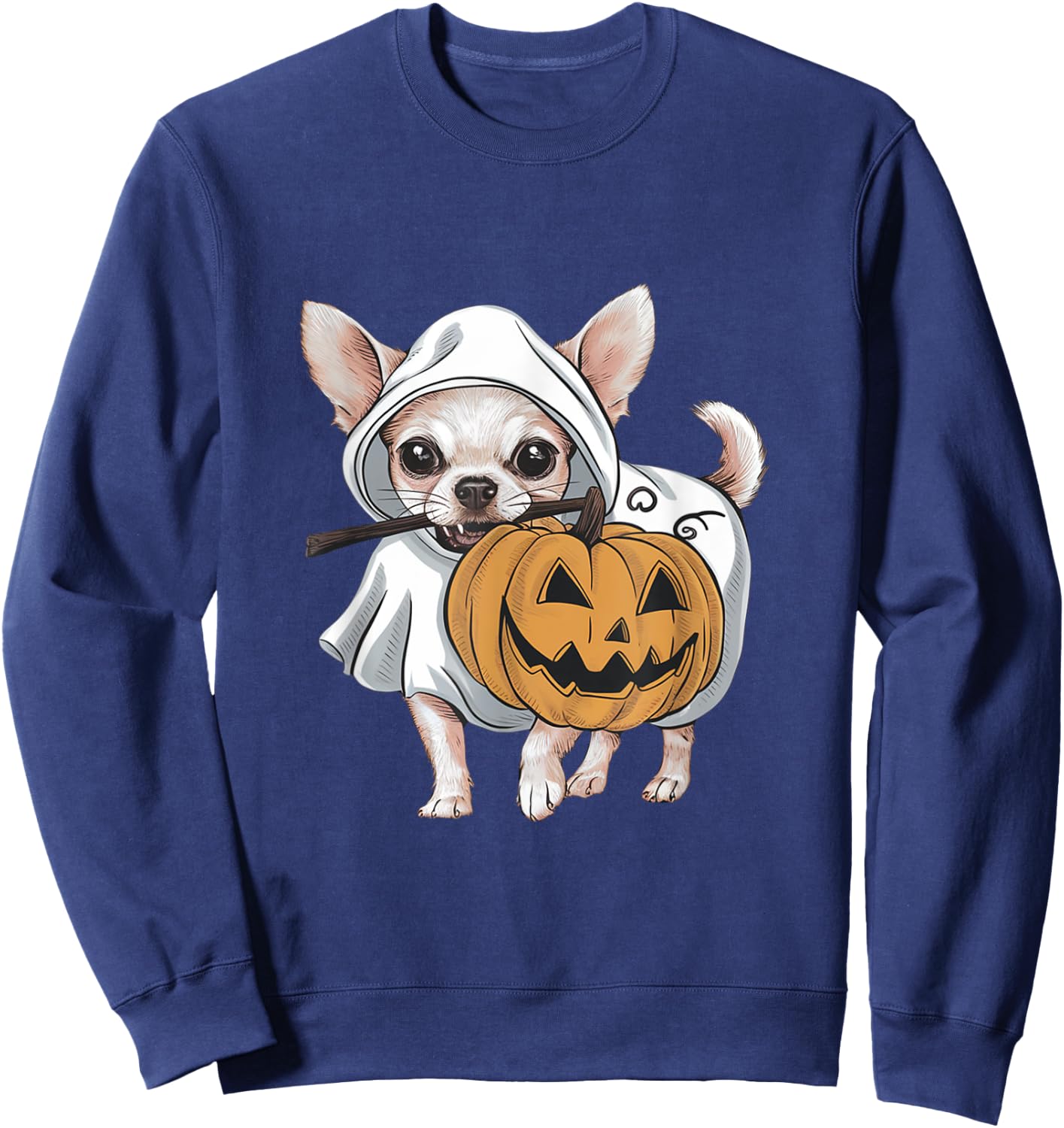 Chihuahua Ghost Dog Halloween Sweatshirt - Sweatshirt | Navy
