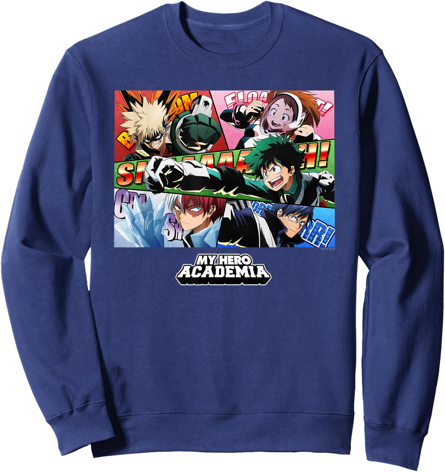 Ripple Junction x My Hero Academia Class 1-A Group Anime , black Sweatshirt - Sweatshirt | Navy