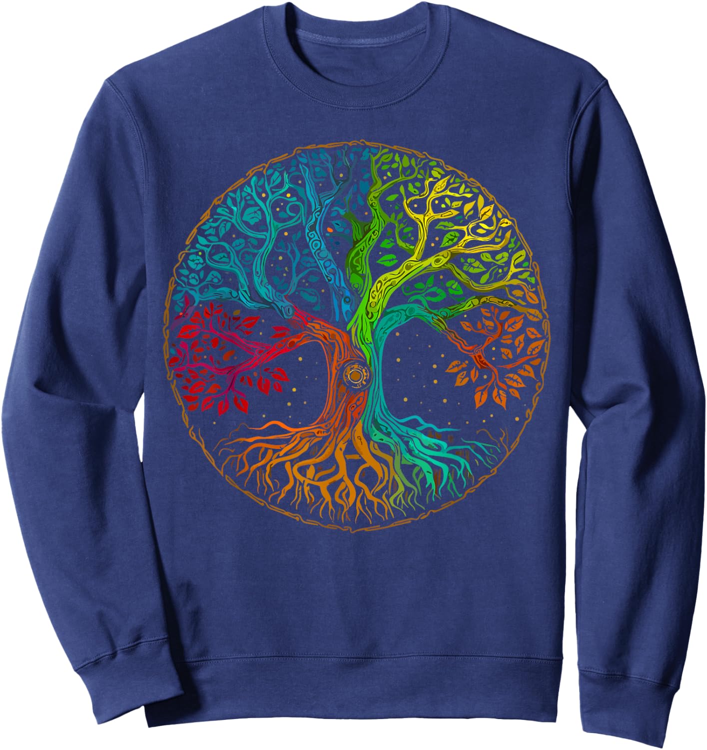 Tree of Life Nature Art - Psychedelic Outdoor Rainbow Sweatshirt - Sweatshirt | Navy