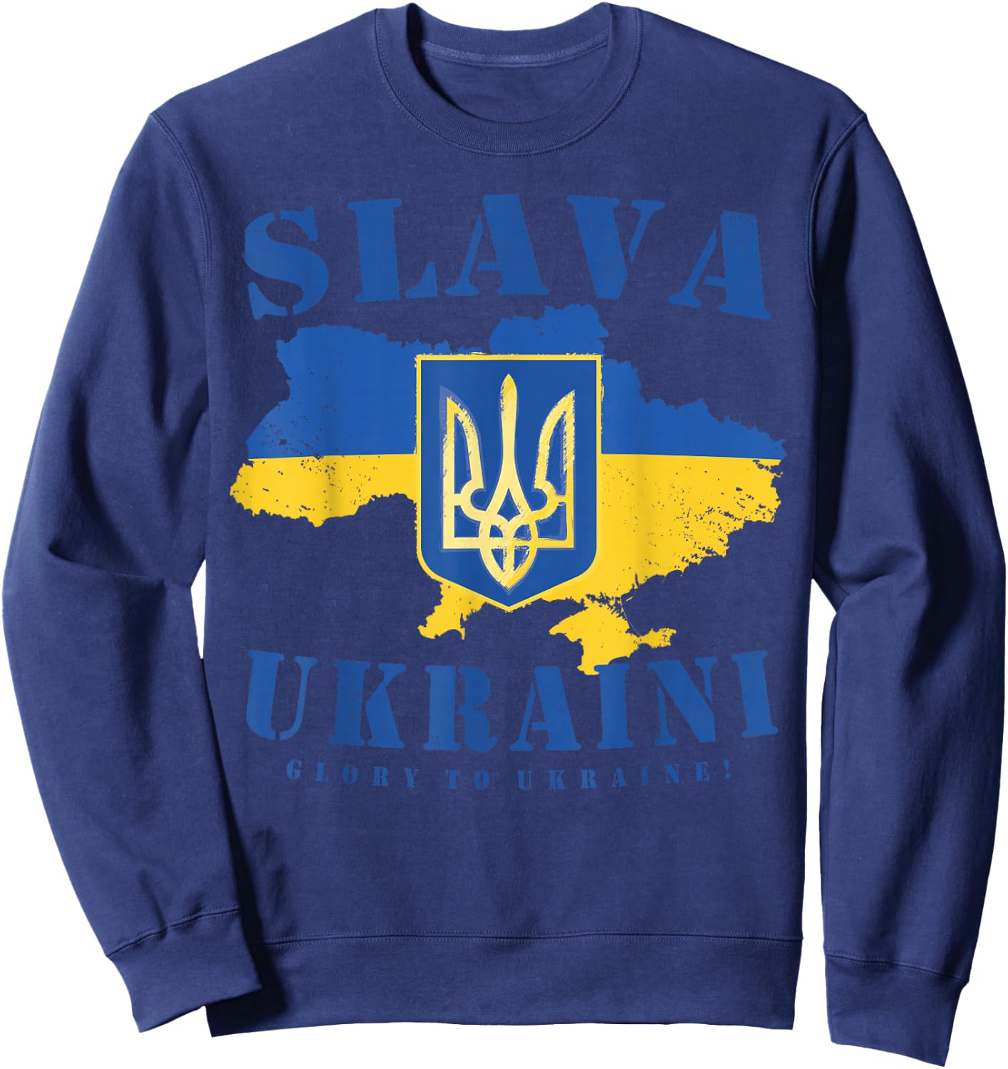 Ukraine Flag Slawa Ukraini Ukrainian Tryzub Glory To Ukraine , black Sweatshirt - Sweatshirt | Navy