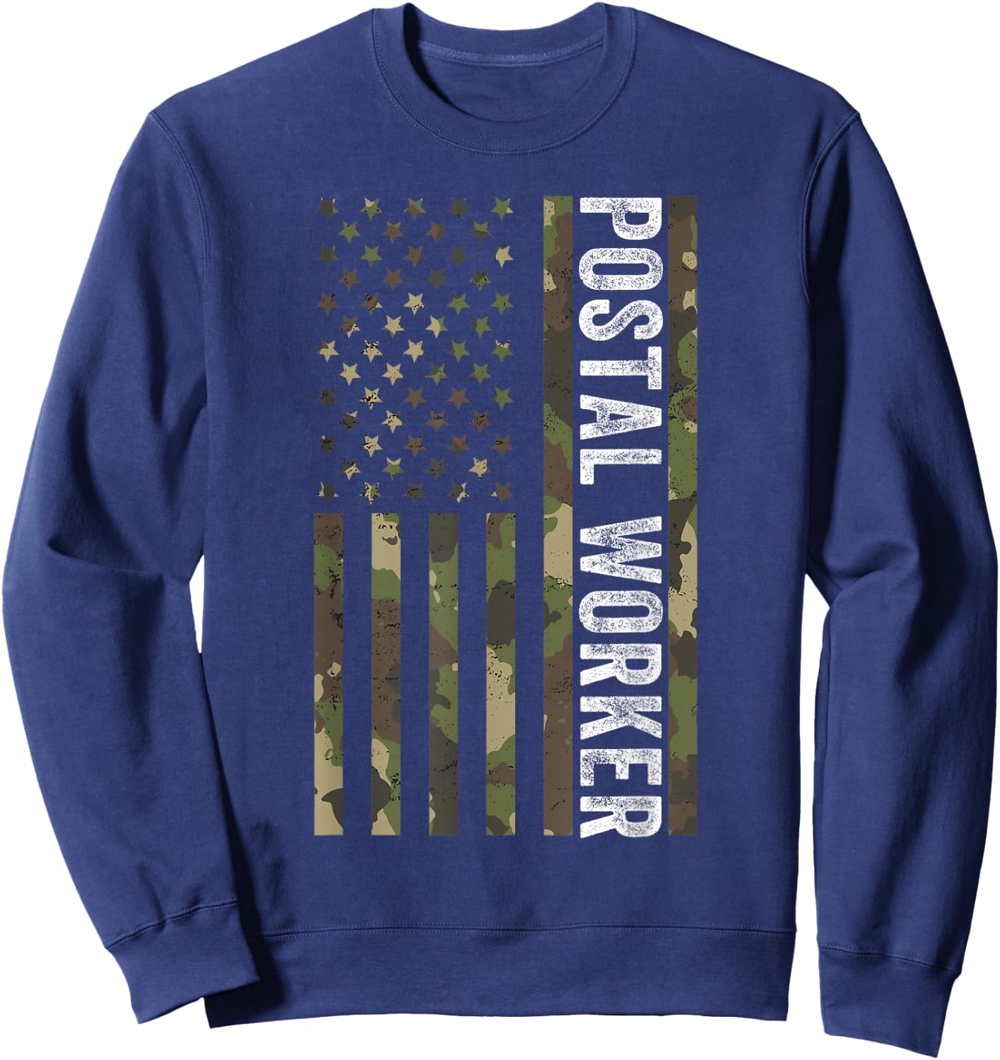 Postal Worker Camouflage American Flag US Postal Service Men Sweatshirt - Sweatshirt | Navy