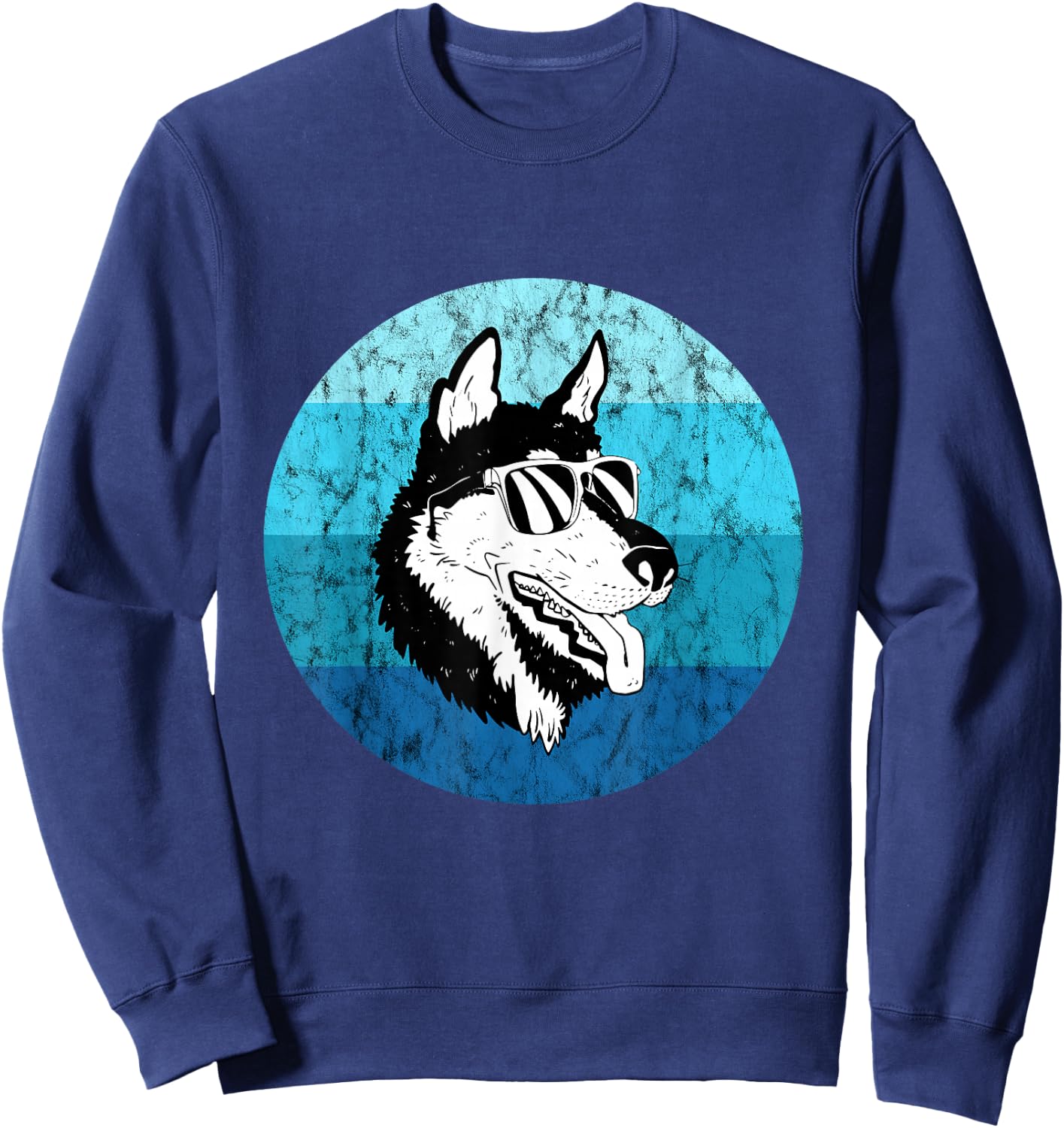 Mush Dog Vintage Alaska Sled Dog Team Huskies Sled Dog Sweatshirt - Sweatshirt | Navy