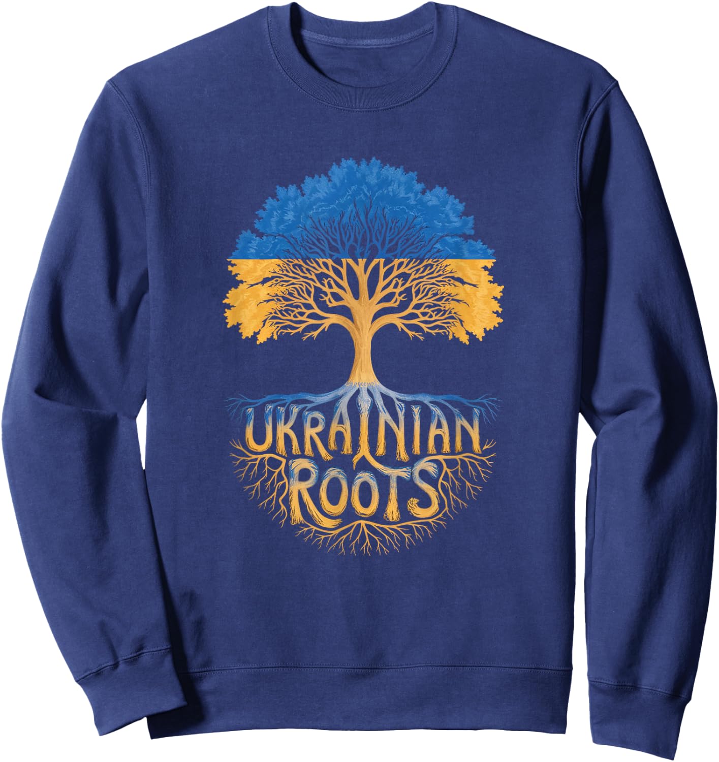 Ukrainian Roots - Ukraine Flag Colors Family Tree Souvenir Sweatshirt - Sweatshirt | Navy