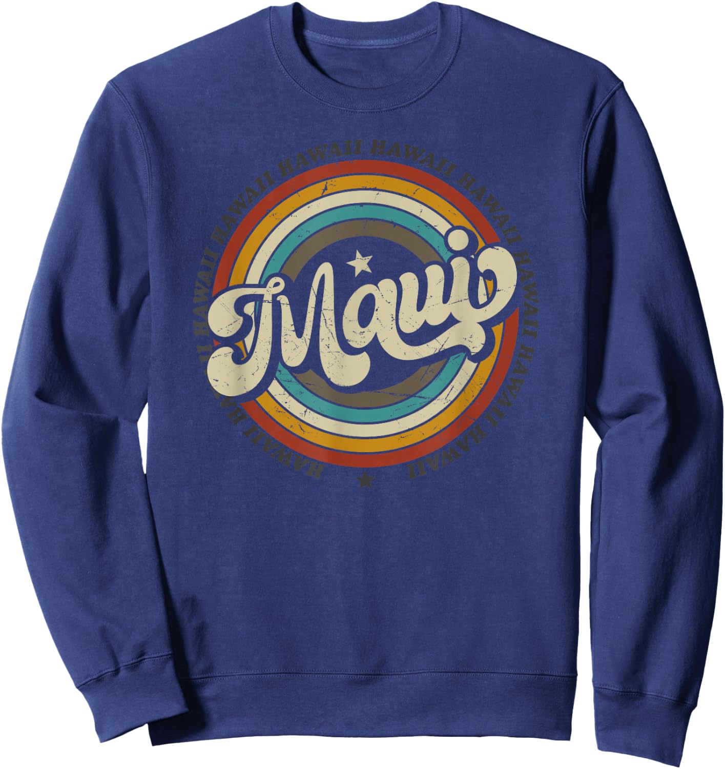 Maui Hawaii Hawaii Beach Surf Retro 70er 80er Vintage Sweatshirt - Sweatshirt | Navy