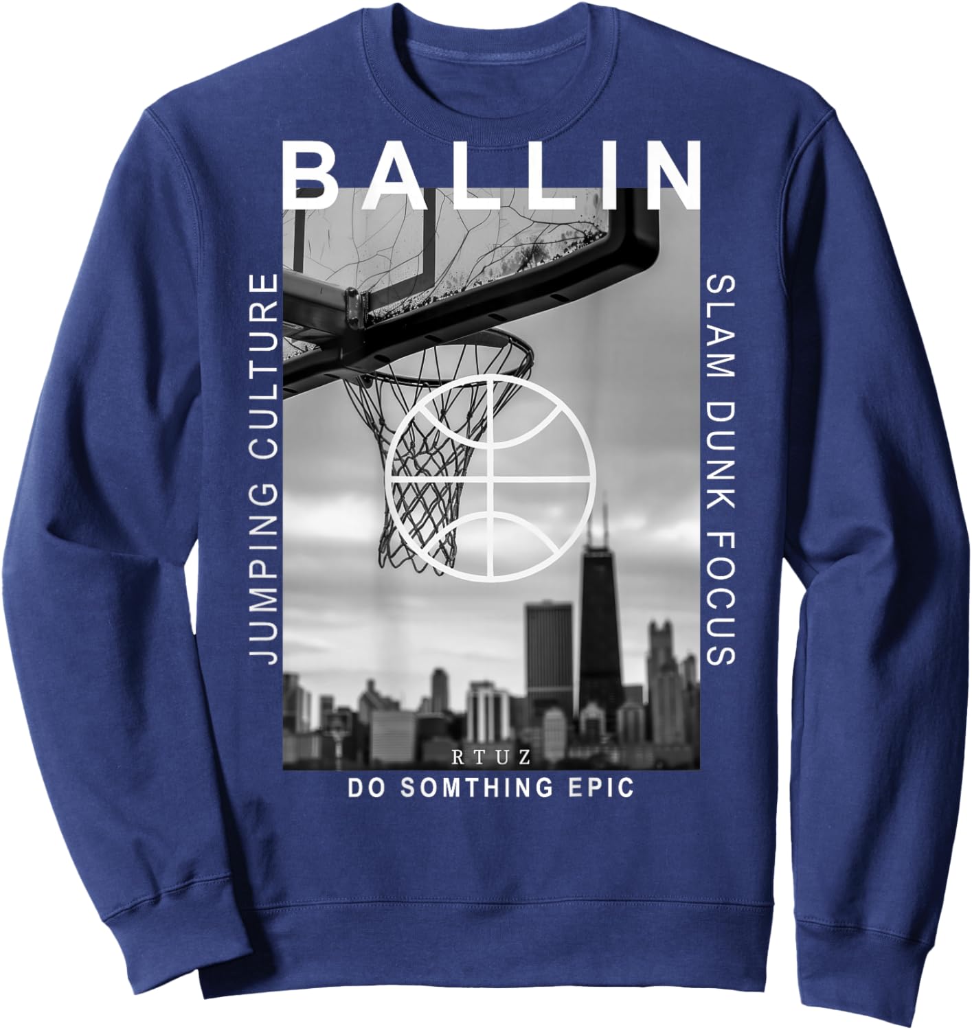 Basketball Jersey Basketball Sports Backprint Basketball , black Sweatshirt - Sweatshirt | Navy