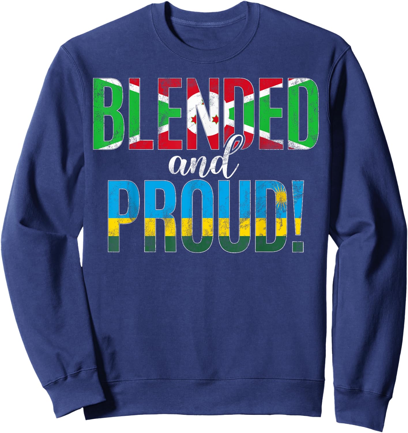 Nationalité mixte et fière moitié burundaise moitié rwandaise Sweatshirt - Sweatshirt | Navy