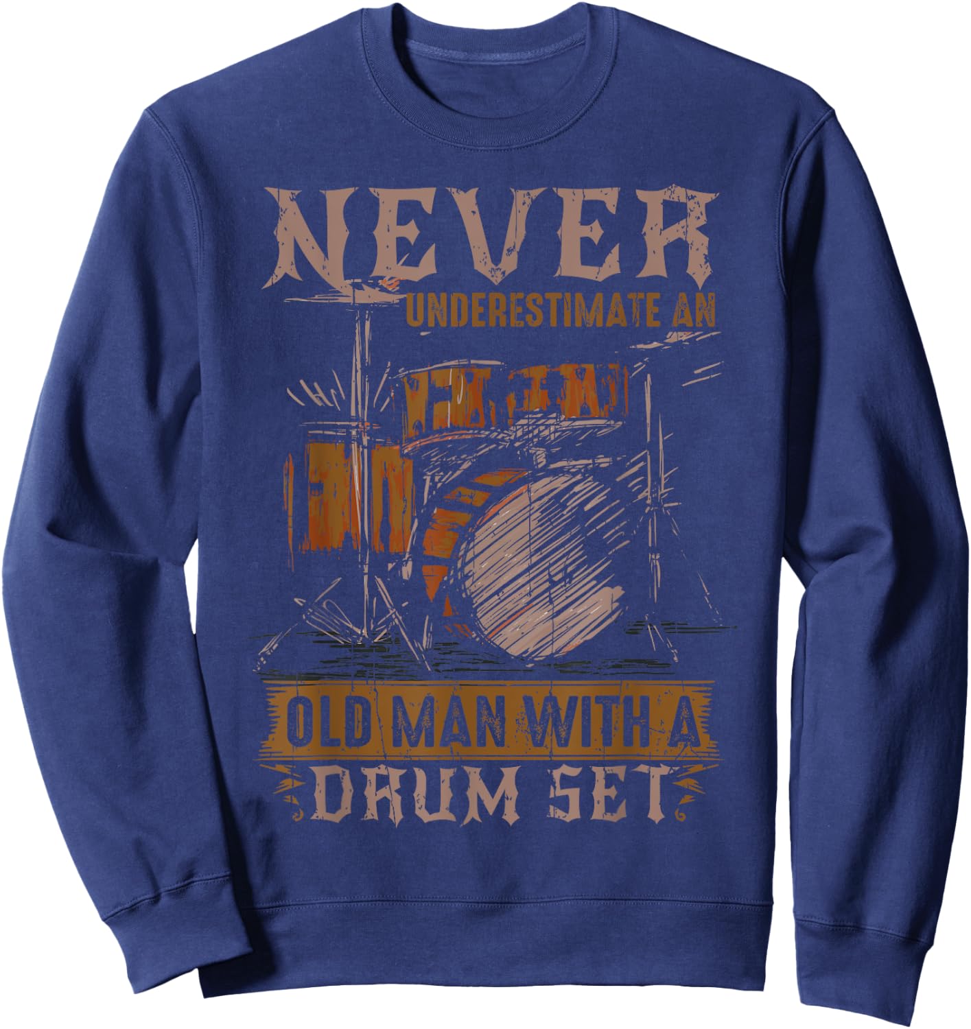 Funny Drummer Art Drum Player Sweatshirt - Sweatshirt | Navy