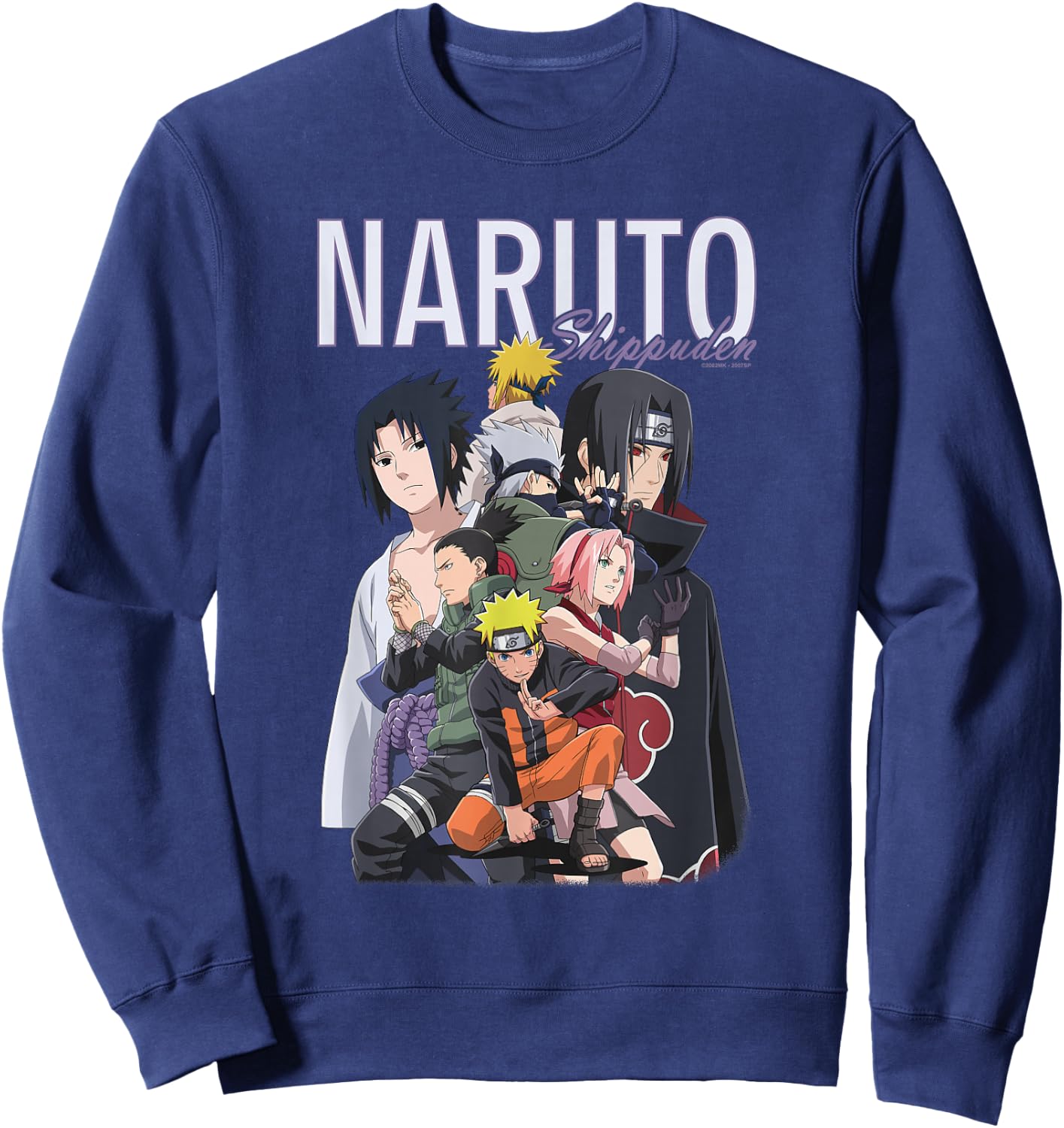 Naruto Shippuden Ninja Group Modern Collage Photo Anime Sweatshirt - Sweatshirt | Navy