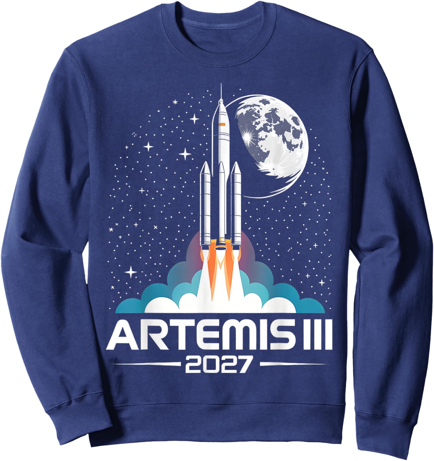 Artemis III 3 2027 Retro Space Earth Low Orbit Sweatshirt - Sweatshirt | Navy