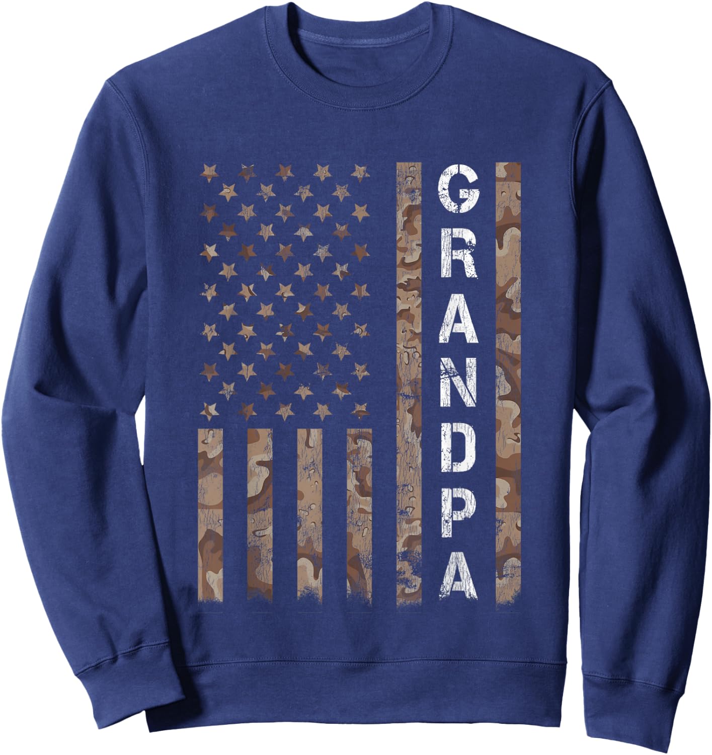 Grandpa Grandfather American Flag Fathers Day Men Sweatshirt - Sweatshirt | Navy