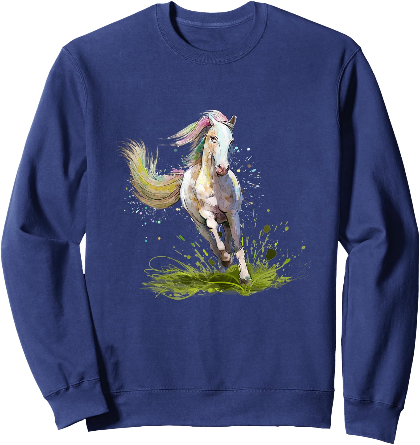 Horse Shirt Girl Gifts Horse Woman Equestrian Rider , Black Sweatshirt - Sweatshirt | Navy