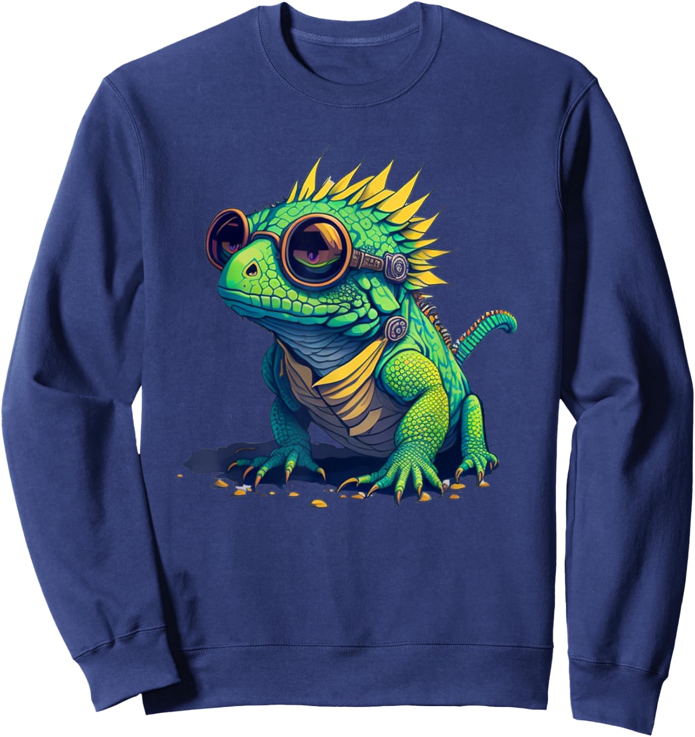 Exotic Iguana Herpetology Apparel Women's Chameleon Sunglasses , Black, Small Sweatshirt - Sweatshirt | Navy