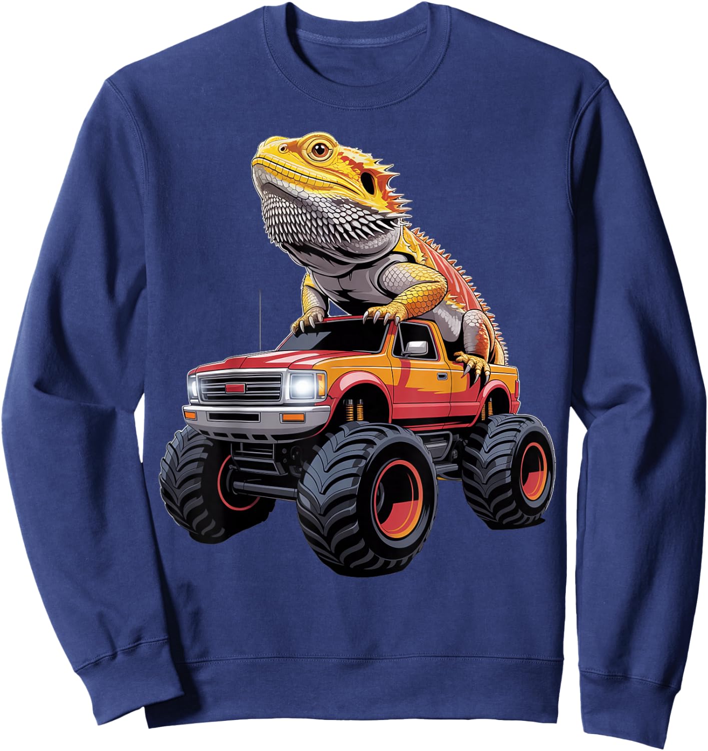 Monster Truck With Bearded Dragon Sweatshirt - Sweatshirt | Navy