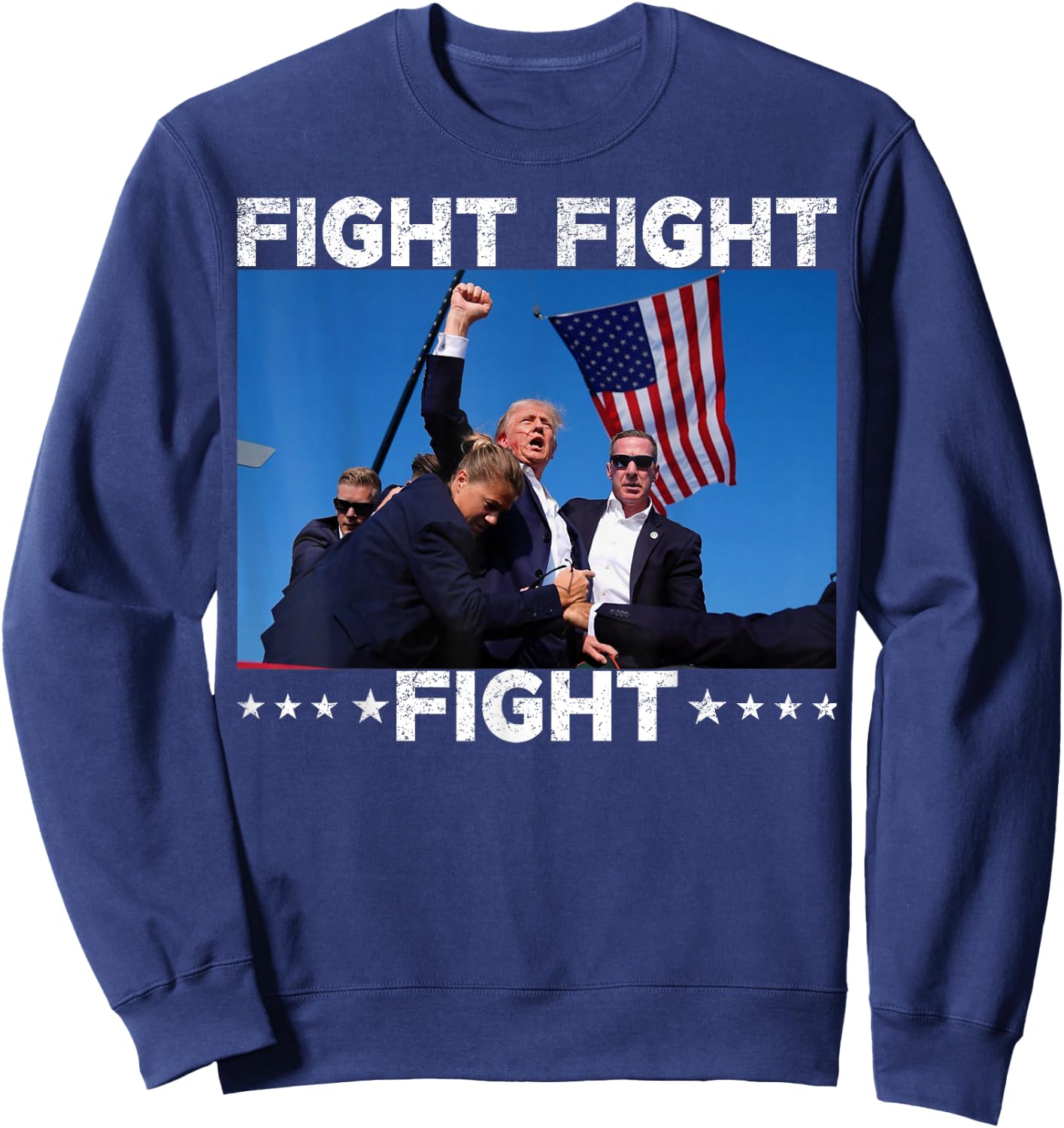 FIGHT FIGHT FIGHT Trump 2024 Vote Trump Sweatshirt - Sweatshirt | Navy