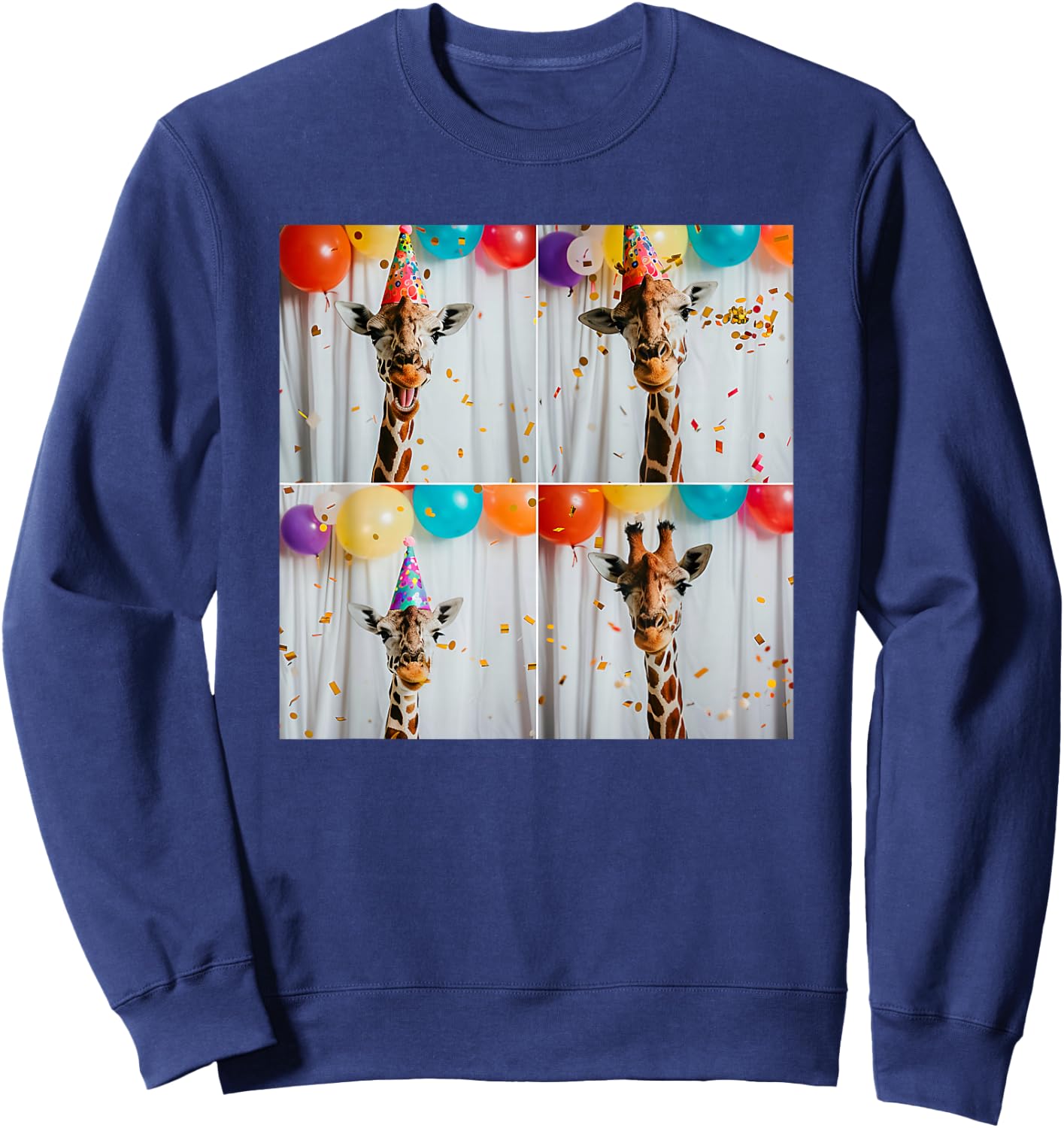 Safari Animal Giraffe Birthday Sweatshirt - Sweatshirt | Navy