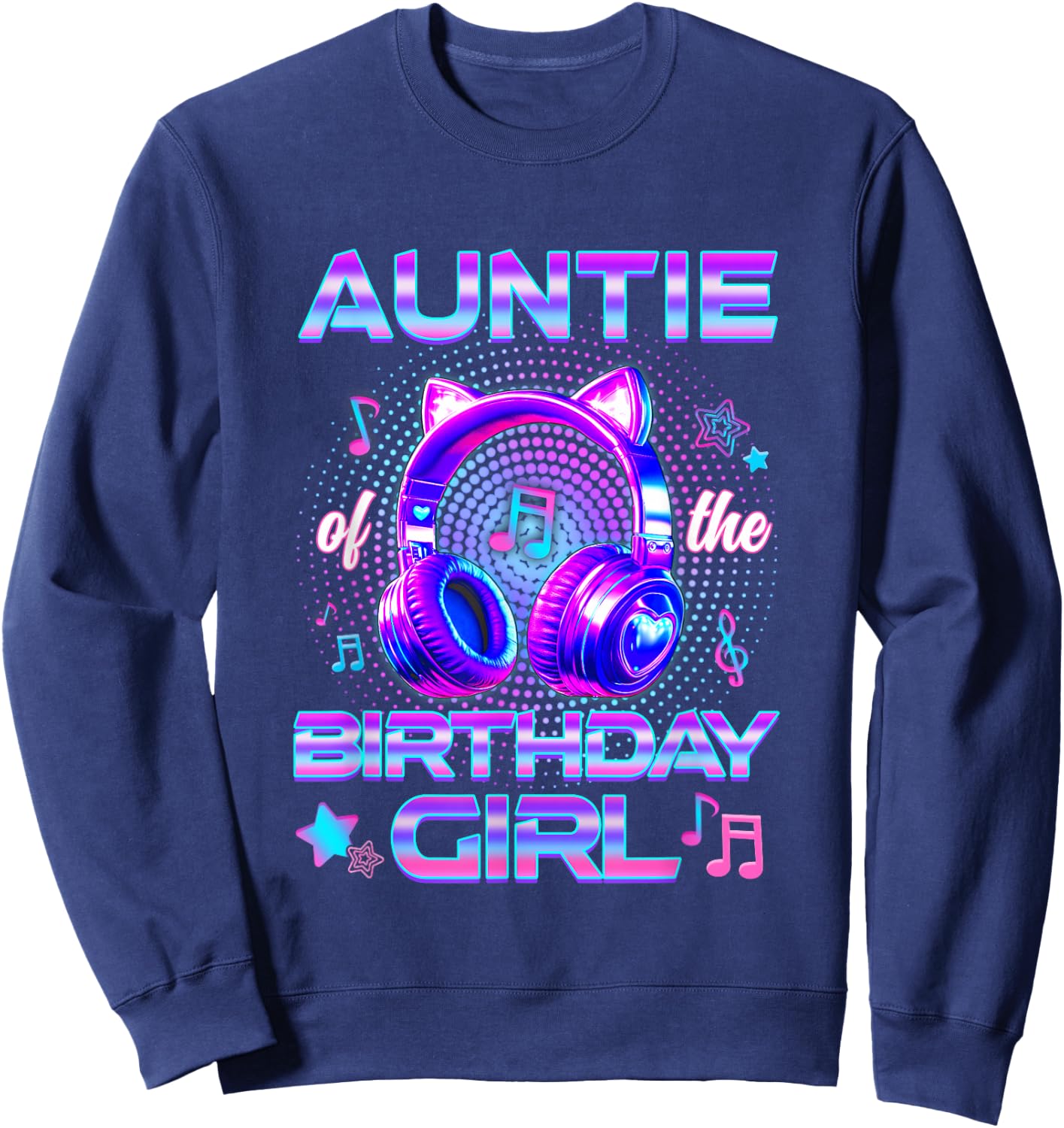 Auntie of The Birthday Girl K-Pop Korean Family Birthday Sweatshirt - Sweatshirt | Navy