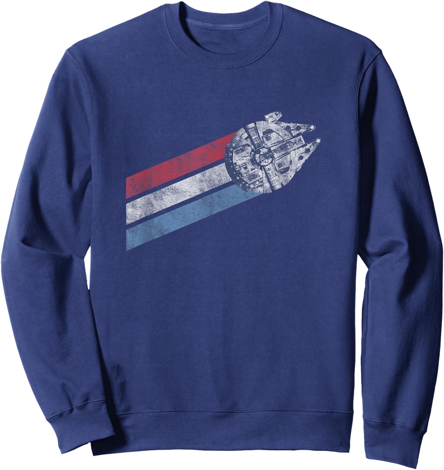 Star Wars Classic Americana Stripes Millennium Falcon Shot Sweatshirt - Sweatshirt | Navy