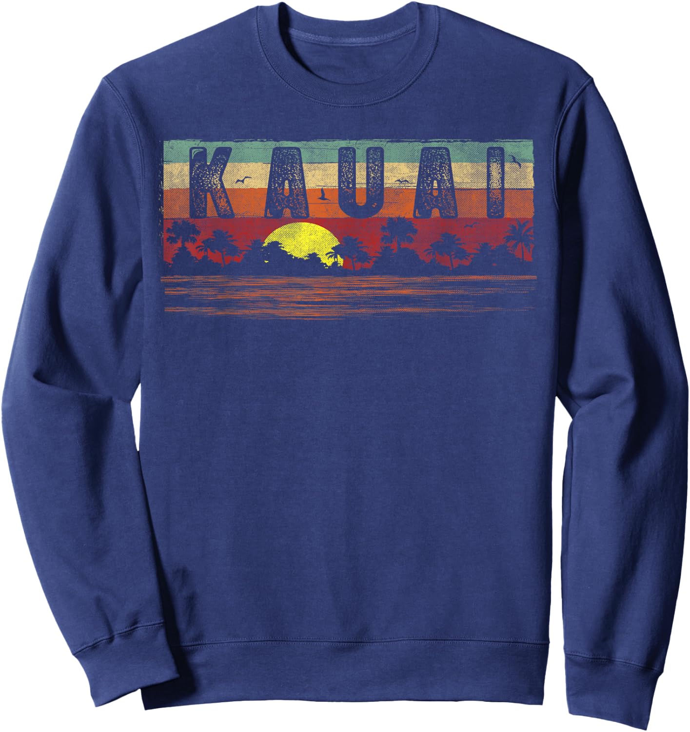 Vintage Tropical Kauai Hawaii Shirt - Kauai Hi T Shirt Sweatshirt - Sweatshirt | Navy