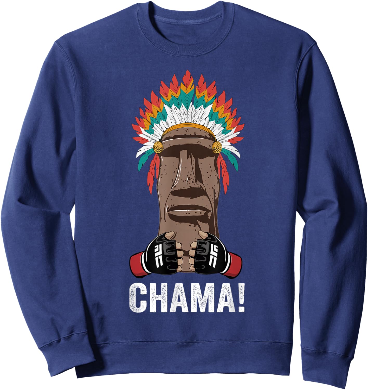 Chama Fighter MMA Fan JJB Boxing Muay Thai Kickboxing , Black, S Sweatshirt - Sweatshirt | Navy