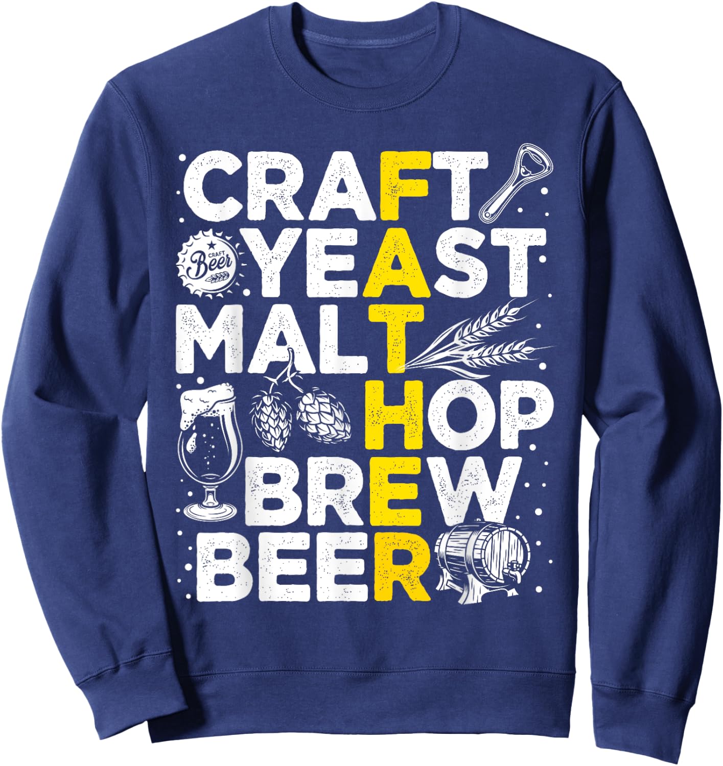 Brew Dad Beer Brewer Brewing Father's Day Daddy Papa Sweatshirt - Sweatshirt | Navy