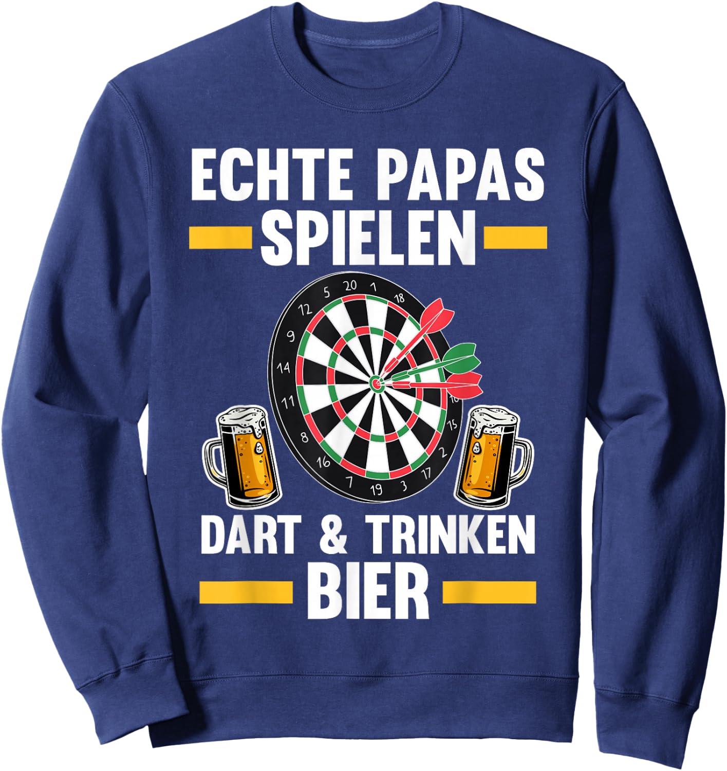 Papas spielen Dart & Trinken Bier Dart & Bier Papa Sweatshirt - Sweatshirt | Navy