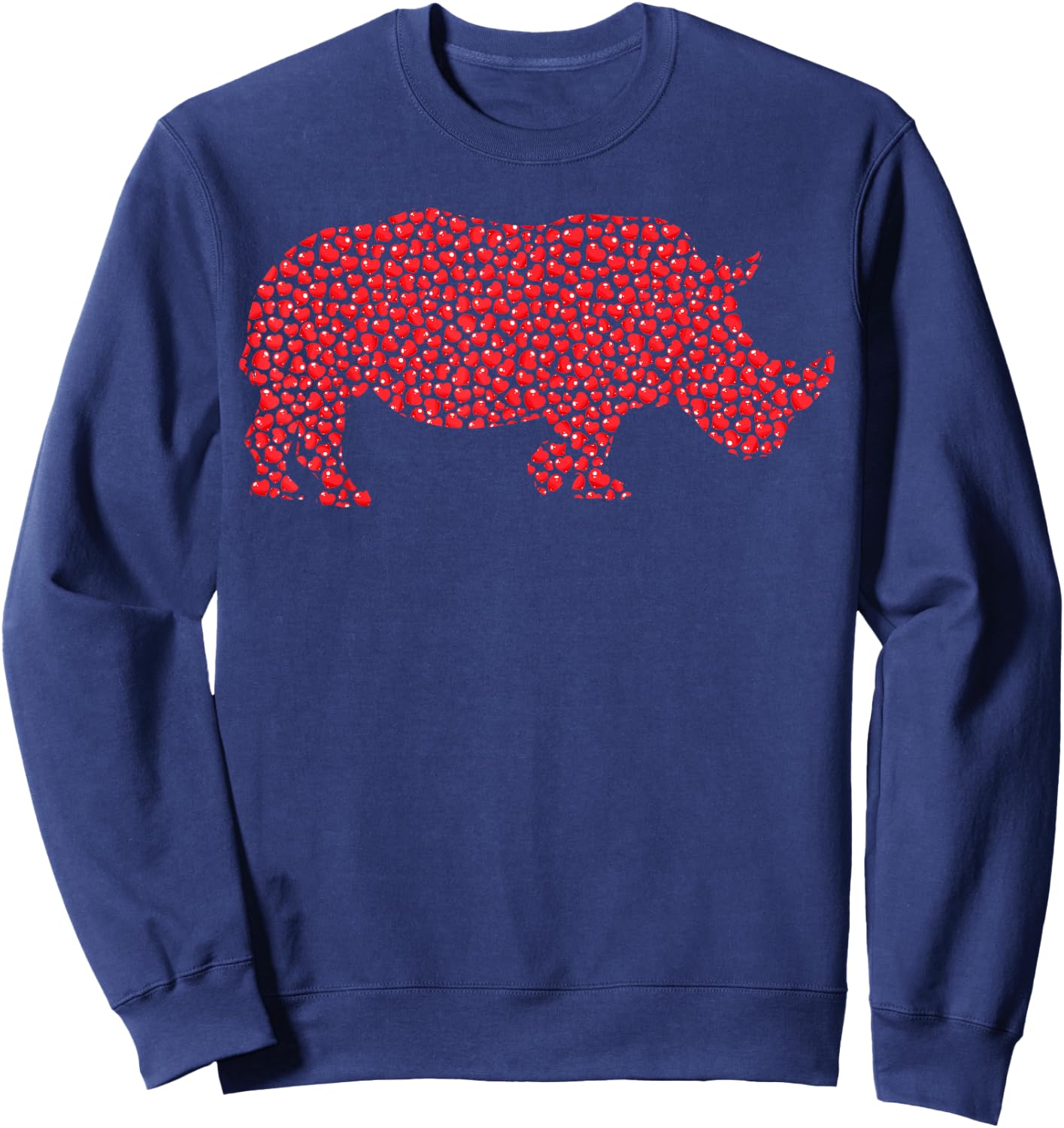 Rhino Lover Heart Shape Rhino Valentine's Day Sweatshirt - Sweatshirt | Navy