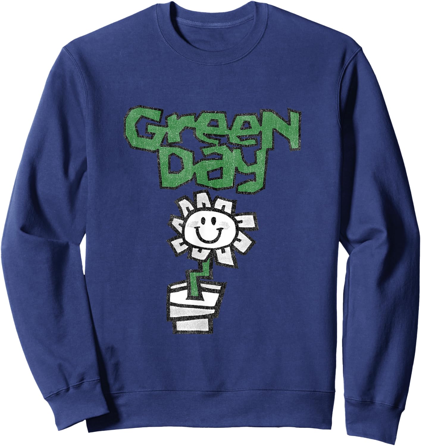 Green Day Flower Pot , black Sweatshirt - Sweatshirt | Navy