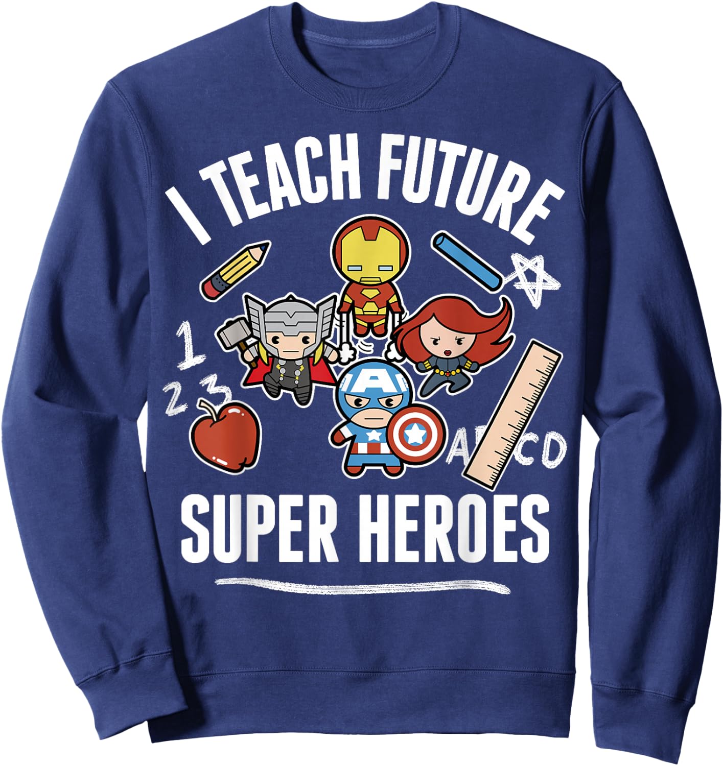 Marvel Avengers Classic I Teach Super Heroes Graphic Sweatshirt - Sweatshirt | Navy