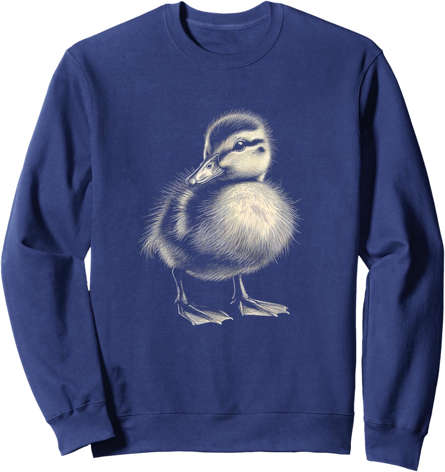 Cute Baby Duck Graphic Duckling Art Design Sweatshirt - Sweatshirt | Navy