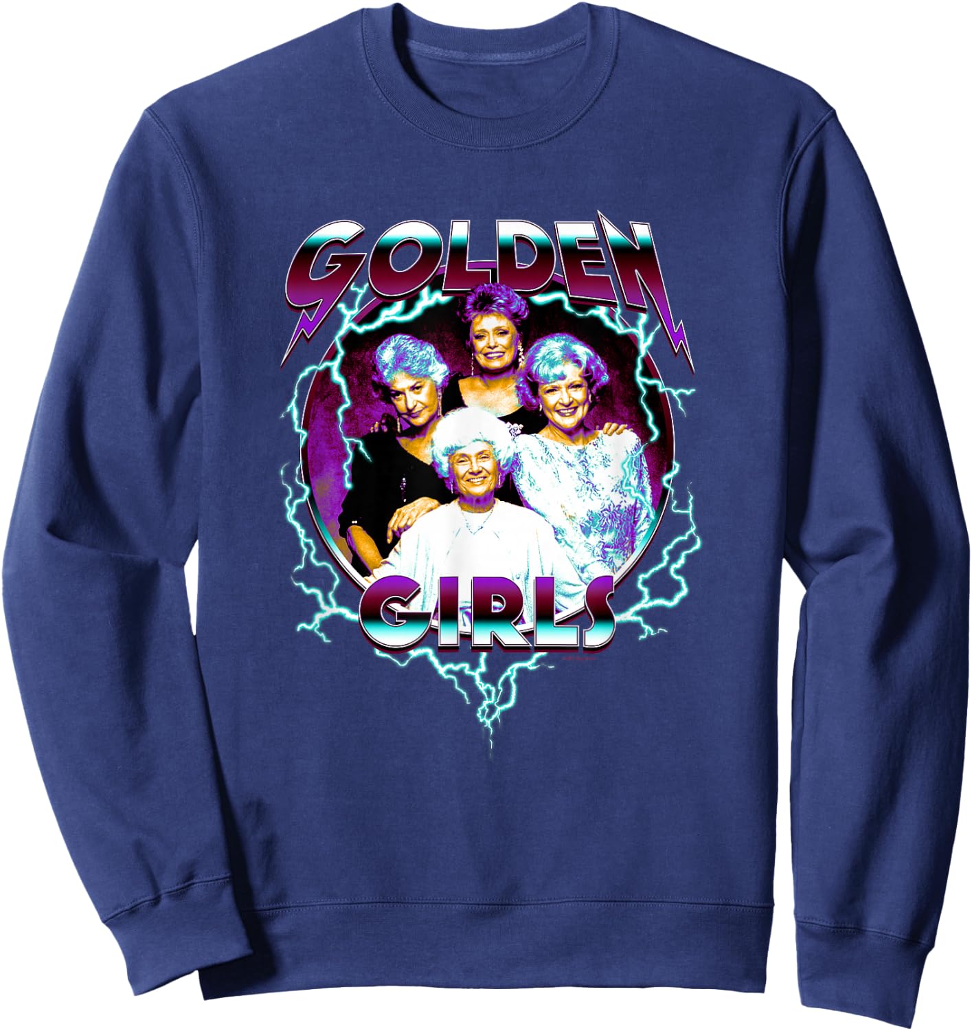 The Golden Girls Iconic 80s Metal Vibes Group Shot Portrait , black Sweatshirt - Sweatshirt | Navy