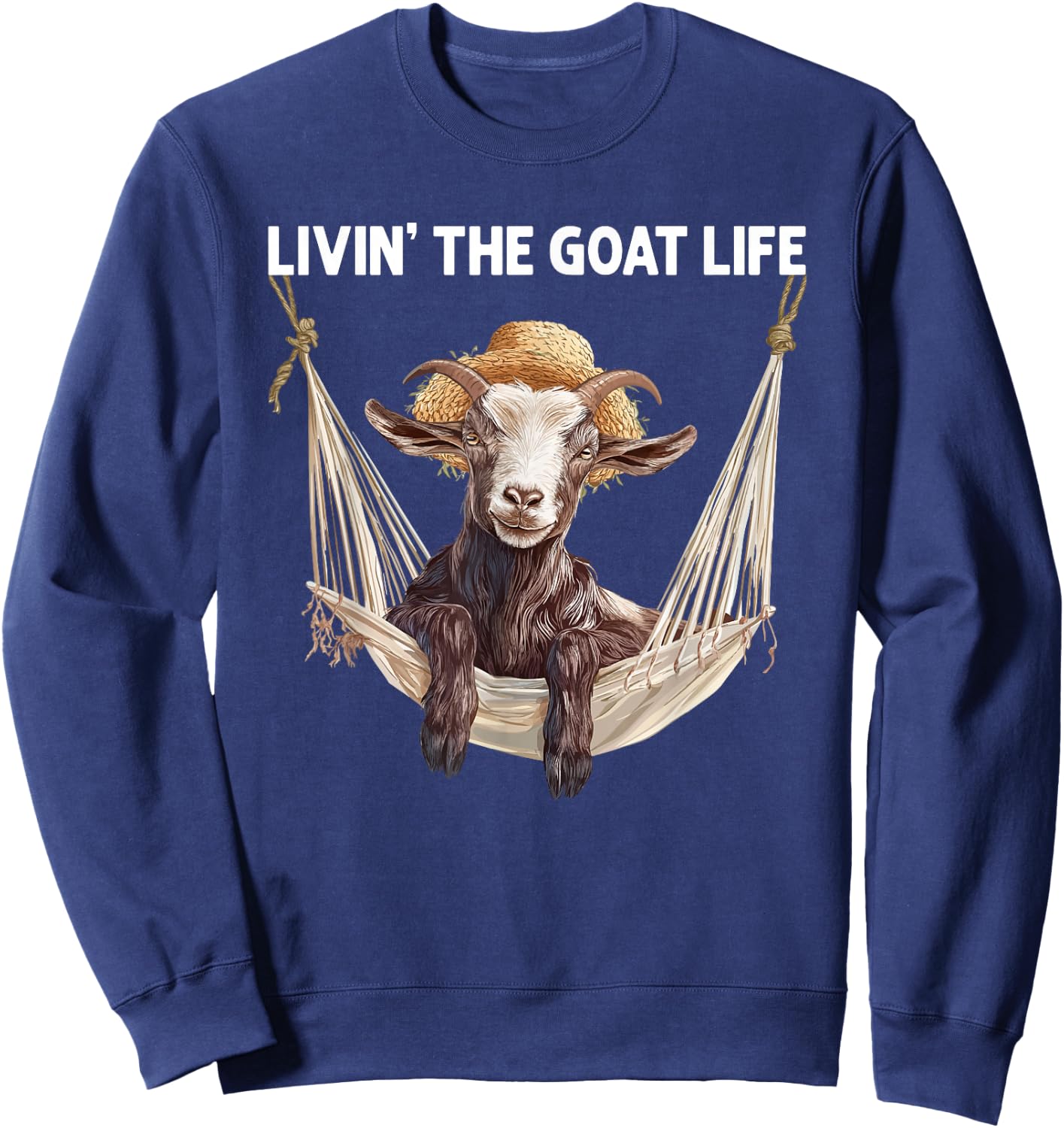 Goat Life Chilling Goat Farmer Sweatshirt - Sweatshirt | Navy