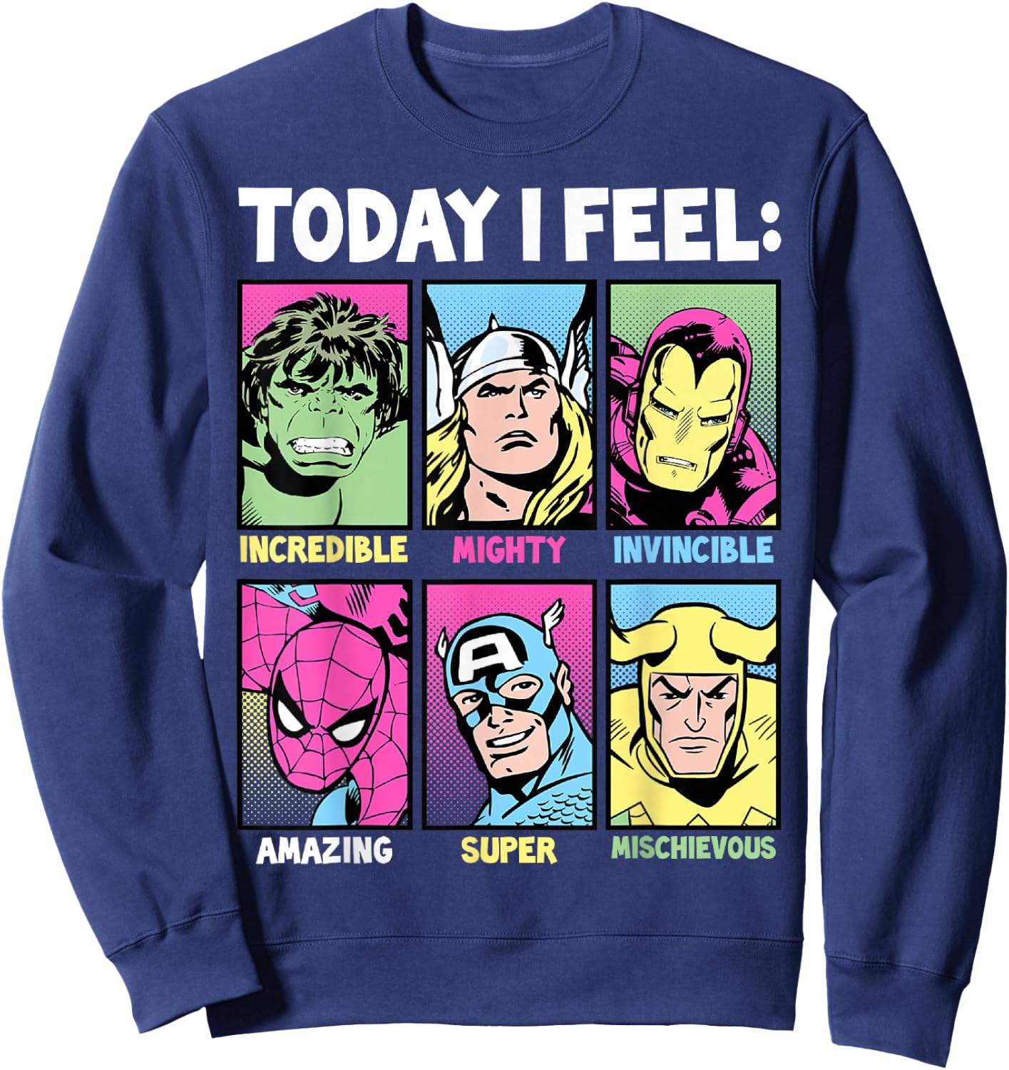 Marvel Avengers Today I Feel Panels Sweatshirt - Sweatshirt | Navy