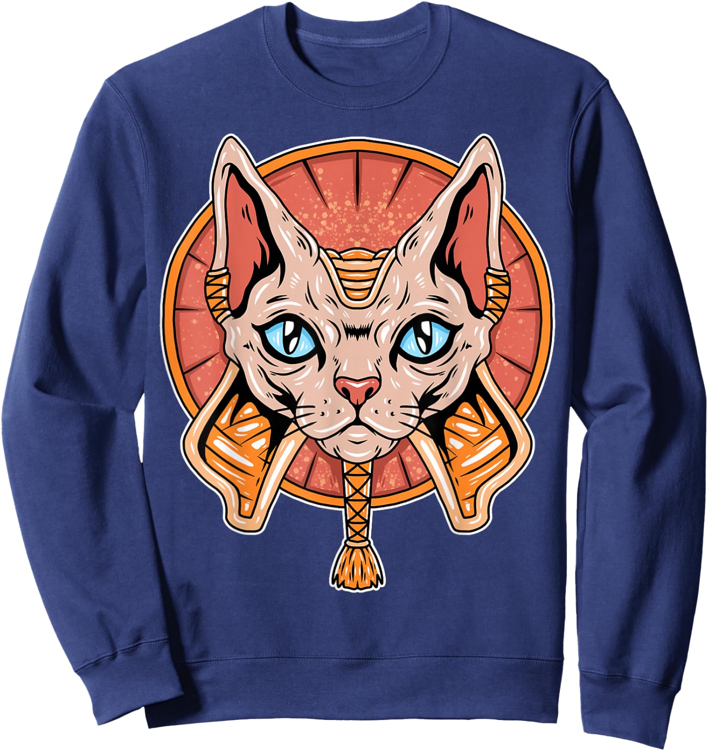 Sphynx Egypt Pharaoh Sphinx Devon Rex Cat Ancient Egyptian Sweatshirt - Sweatshirt | Navy