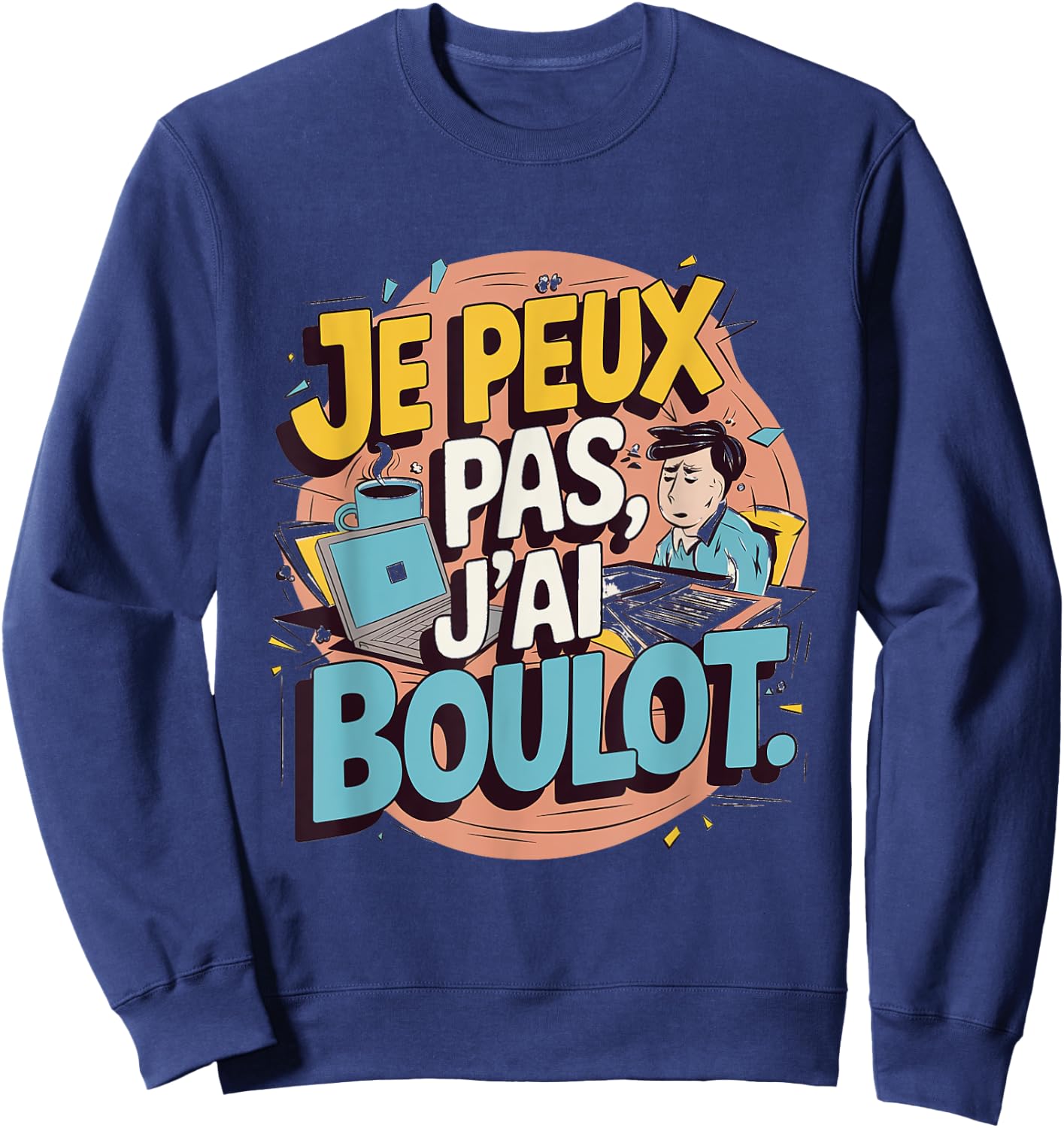 Je Peux Pas J'ai Job , Black, S Sweatshirt - Sweatshirt | Navy