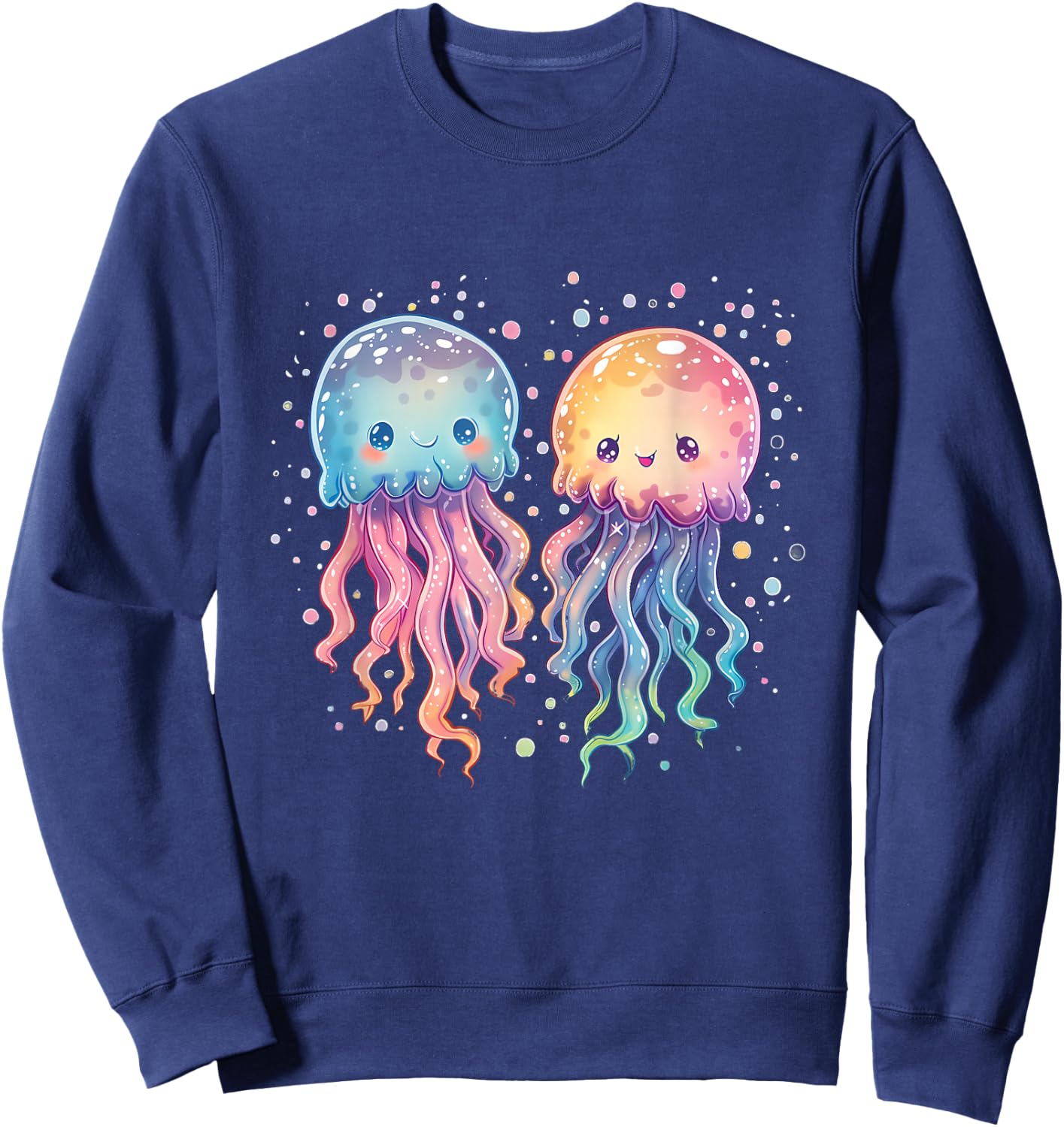 Jellyfish Marine Mammal Artwork Motif Sea Ocean Animal , black Sweatshirt - Sweatshirt | Navy