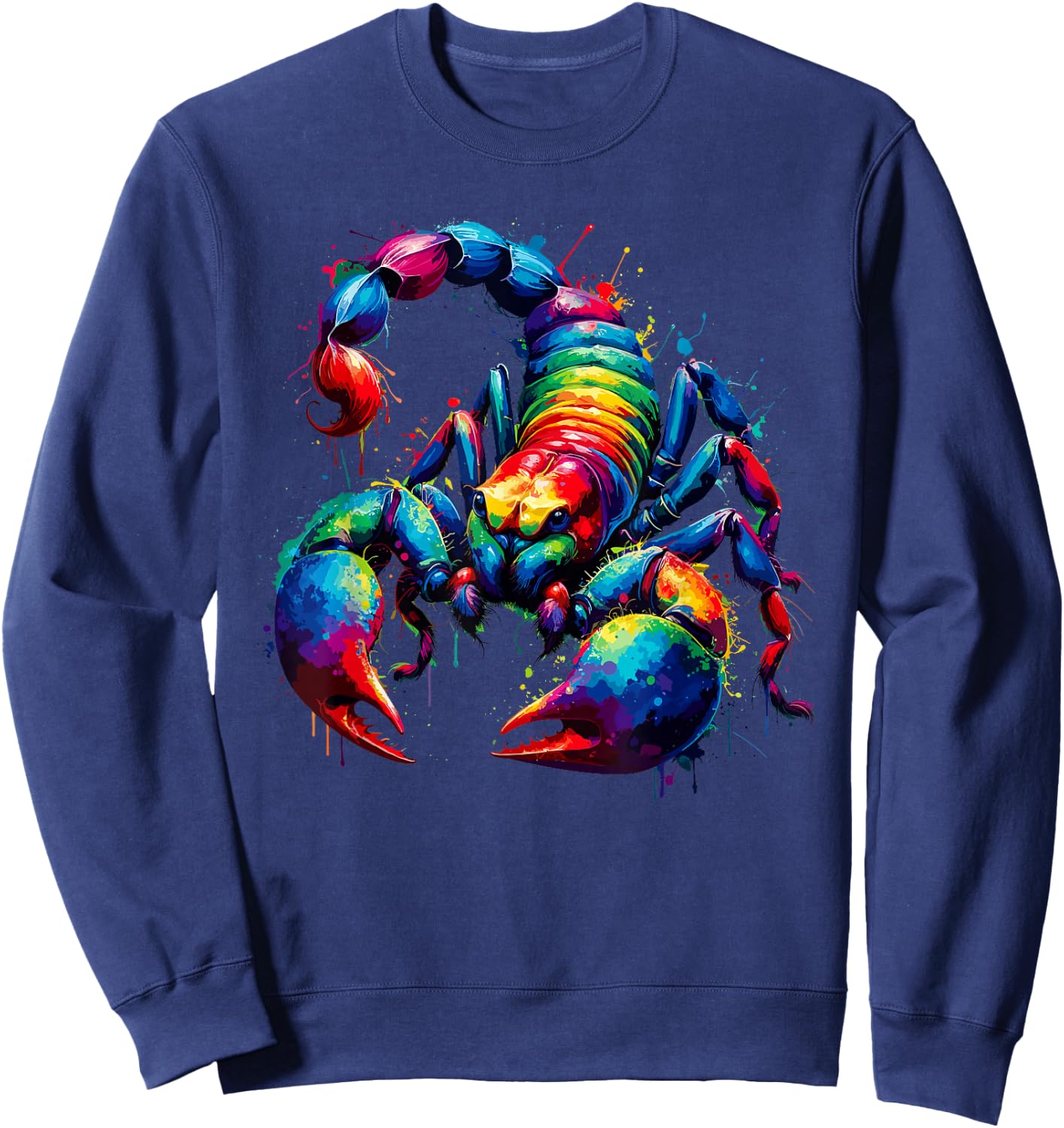 Colourful Splash Art Scorpion Scorpions Sweatshirt - Sweatshirt | Navy