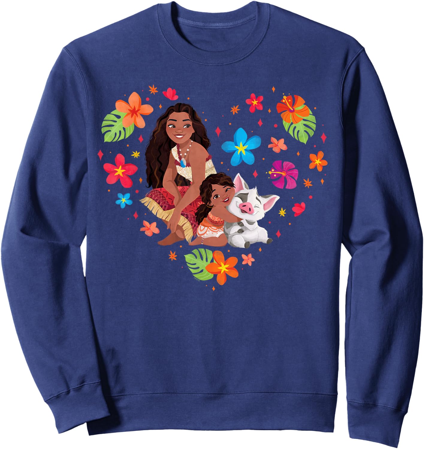 Disney Moana 2 Moana Simea and Pua Tropical Heart Sisters , blue Sweatshirt - Sweatshirt | Navy