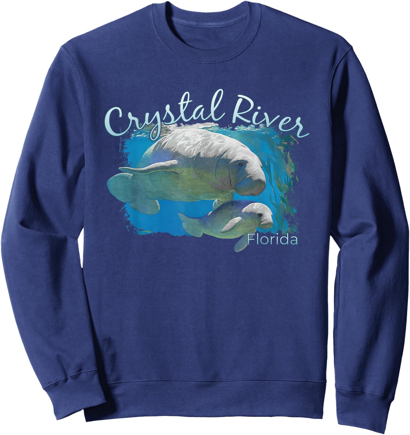 Crystal River Florida Love The Manatees Sweatshirt - Sweatshirt | Navy