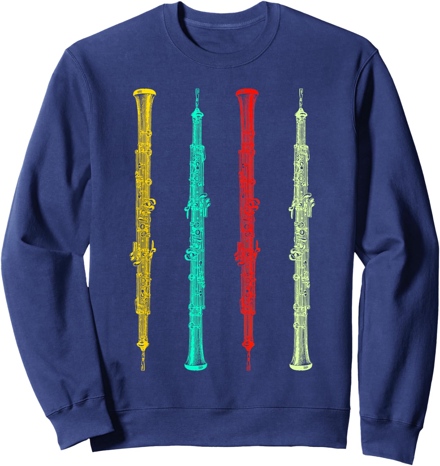 Oboe Shirt - Colorful Oboe Player Gift Sweatshirt - Sweatshirt | Navy
