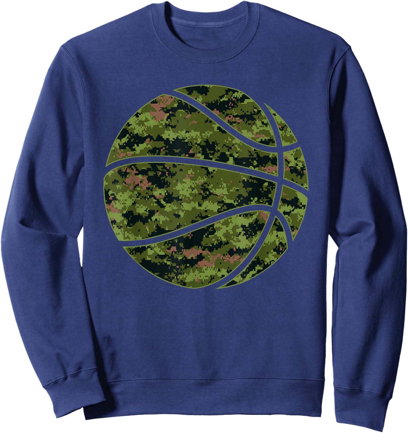 Cool Green Basketball Camo - Green Camouflage Basketball Sweatshirt - Sweatshirt | Navy