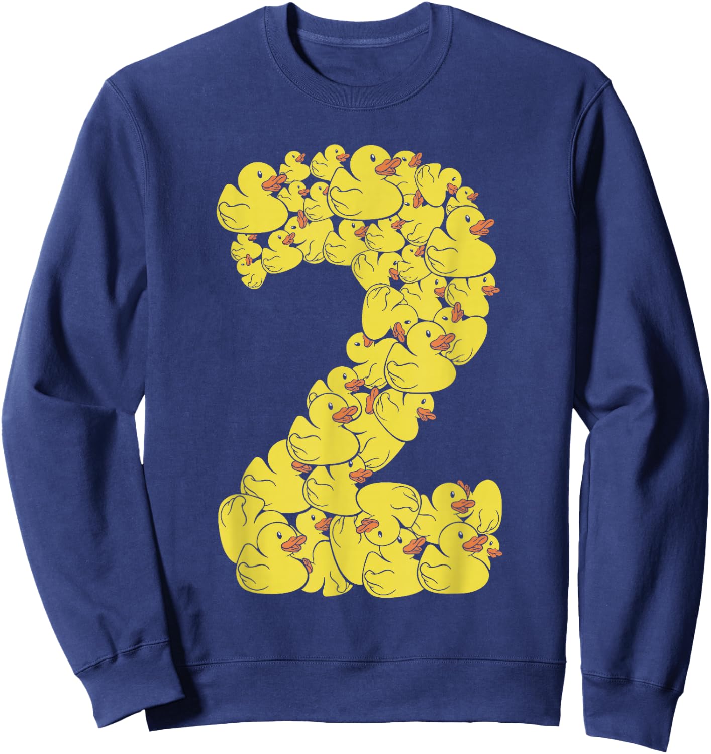 Rubber Ducky 2 Year Old Quack Birthday Rubber Duck Sweatshirt - Sweatshirt | Navy