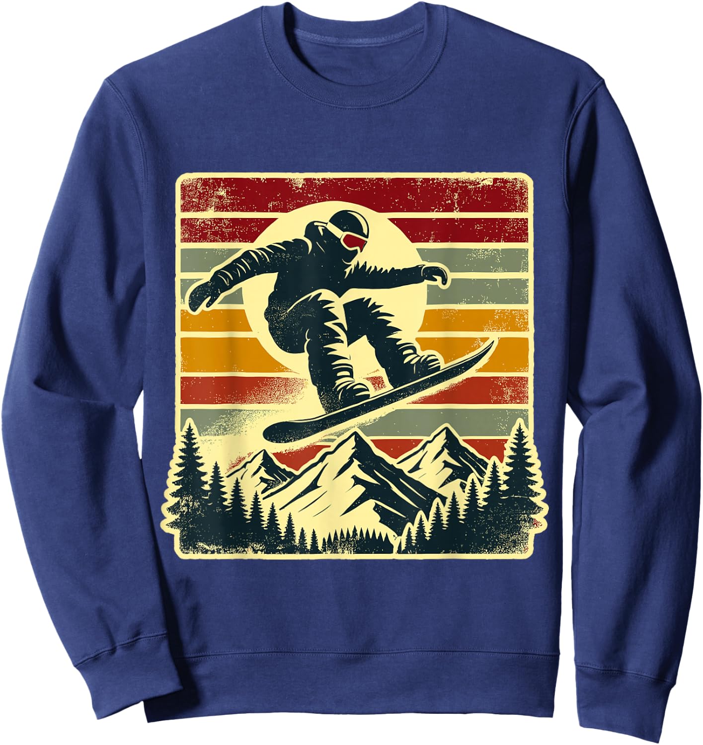 Retro Snowboard Rider Snowboarding Lover Snowboarder Sweatshirt - Sweatshirt | Navy