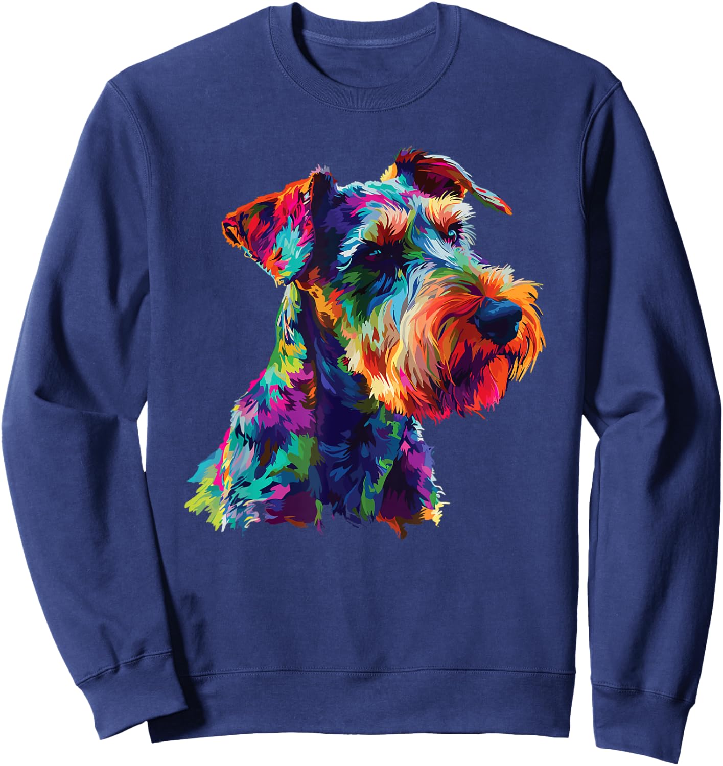 Watercolor Colorful Airedale Terrier Dog Men Women Girls Kids Sweatshirt - Sweatshirt | Navy
