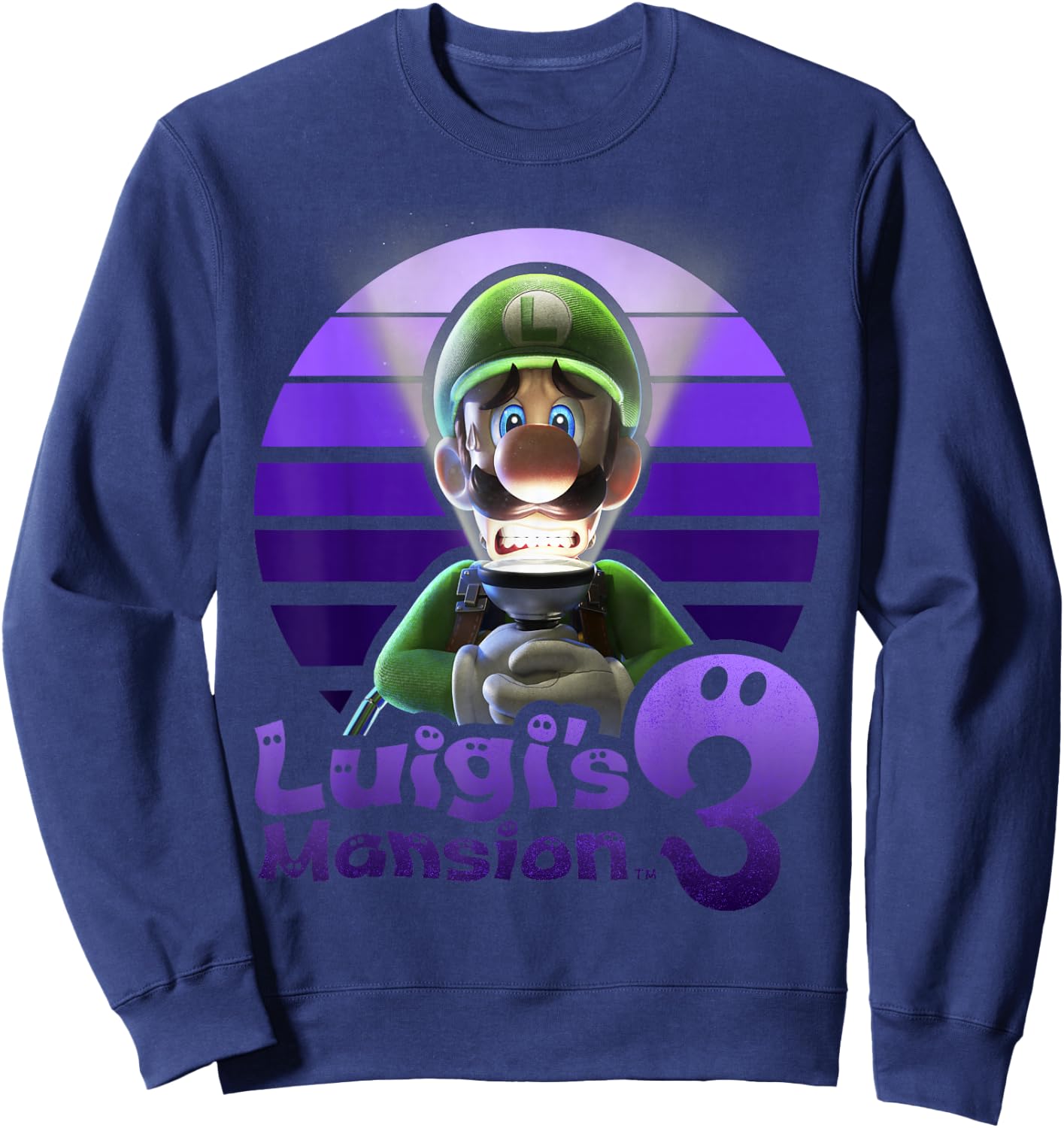 Luigi's Mansion 3 Luigi Purple Portrait Sweatshirt - Sweatshirt | Navy
